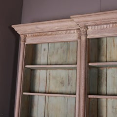 Bleached Oak Breakfront Library Bookcase