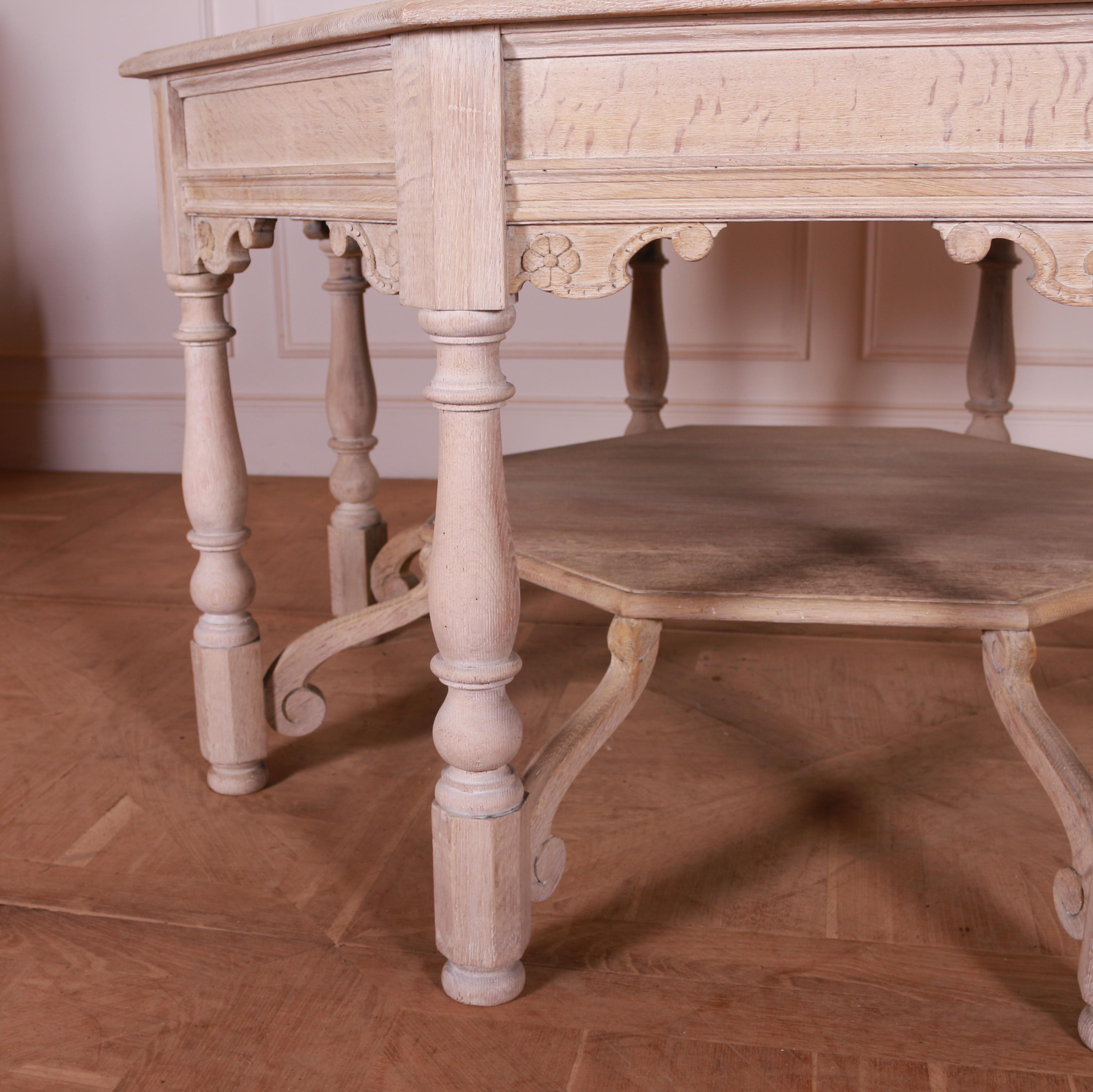 Victorian Bleached Oak Centre Table For Sale