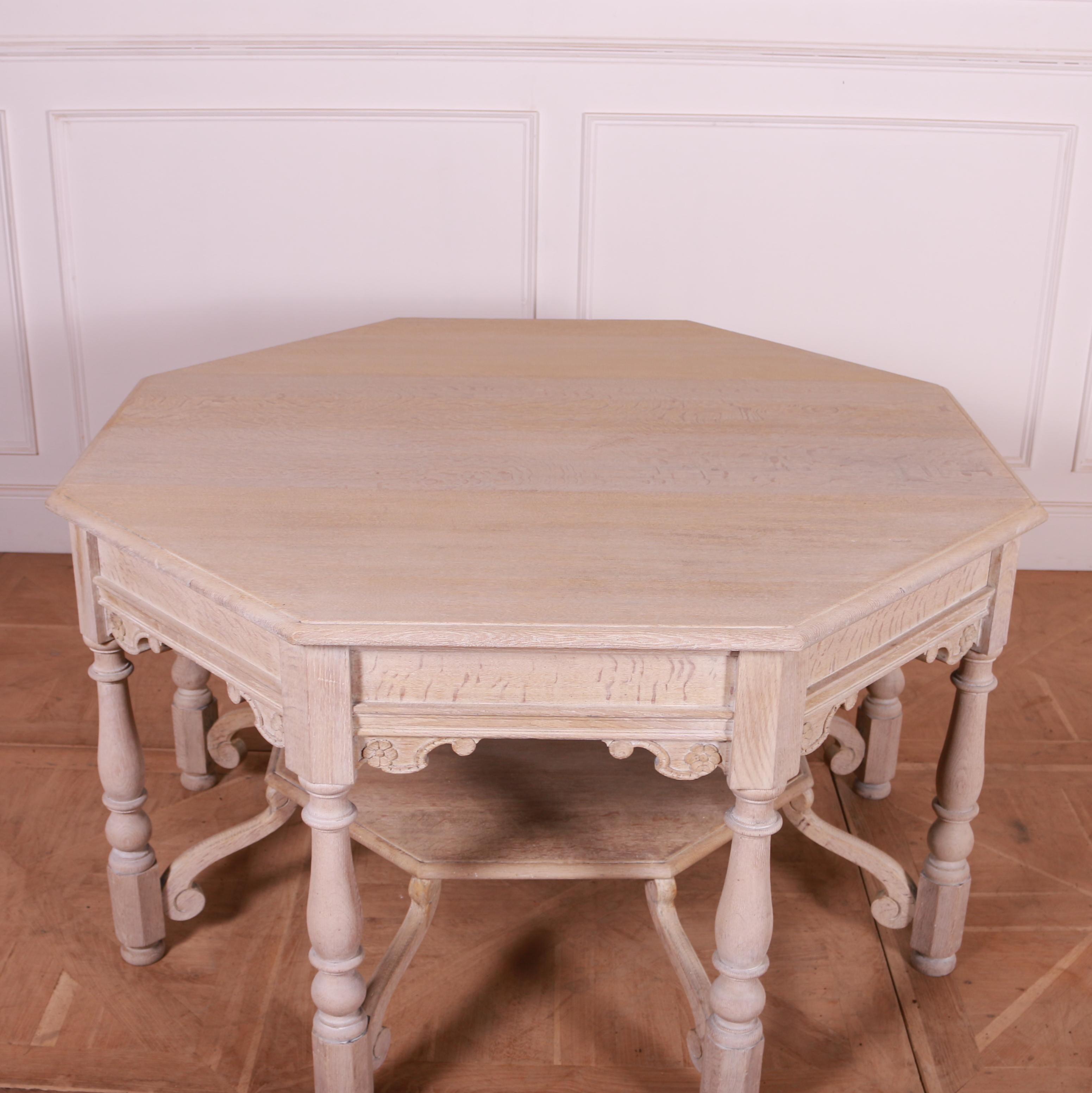 English Bleached Oak Centre Table For Sale