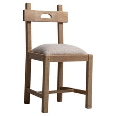 Bleached Oak Chair, French Provincial Style, Vintage Design, 1970s