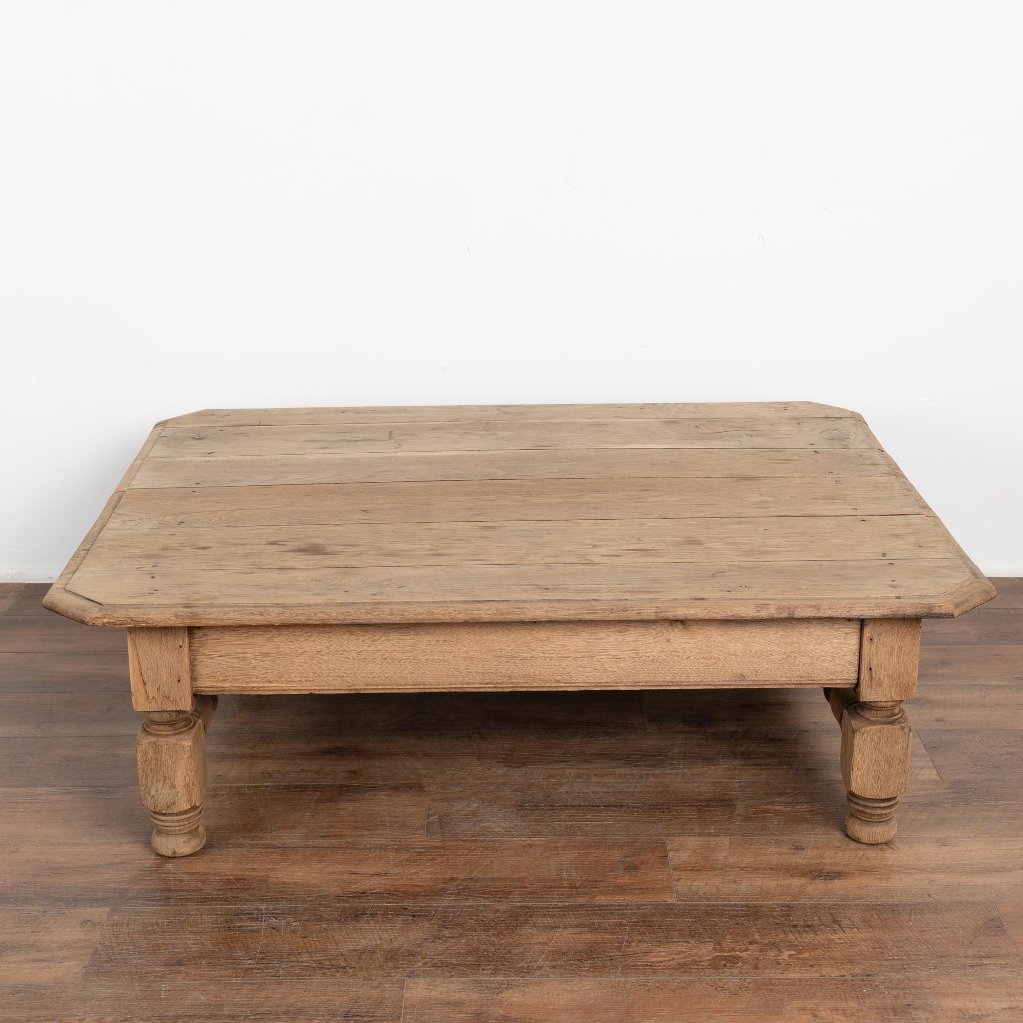 Country Bleached Oak Coffee Table, France circa 1920-40