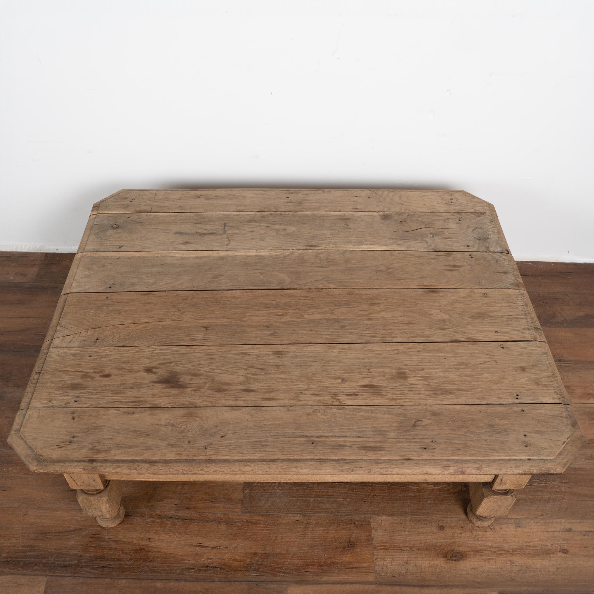 French Bleached Oak Coffee Table, France circa 1920-40