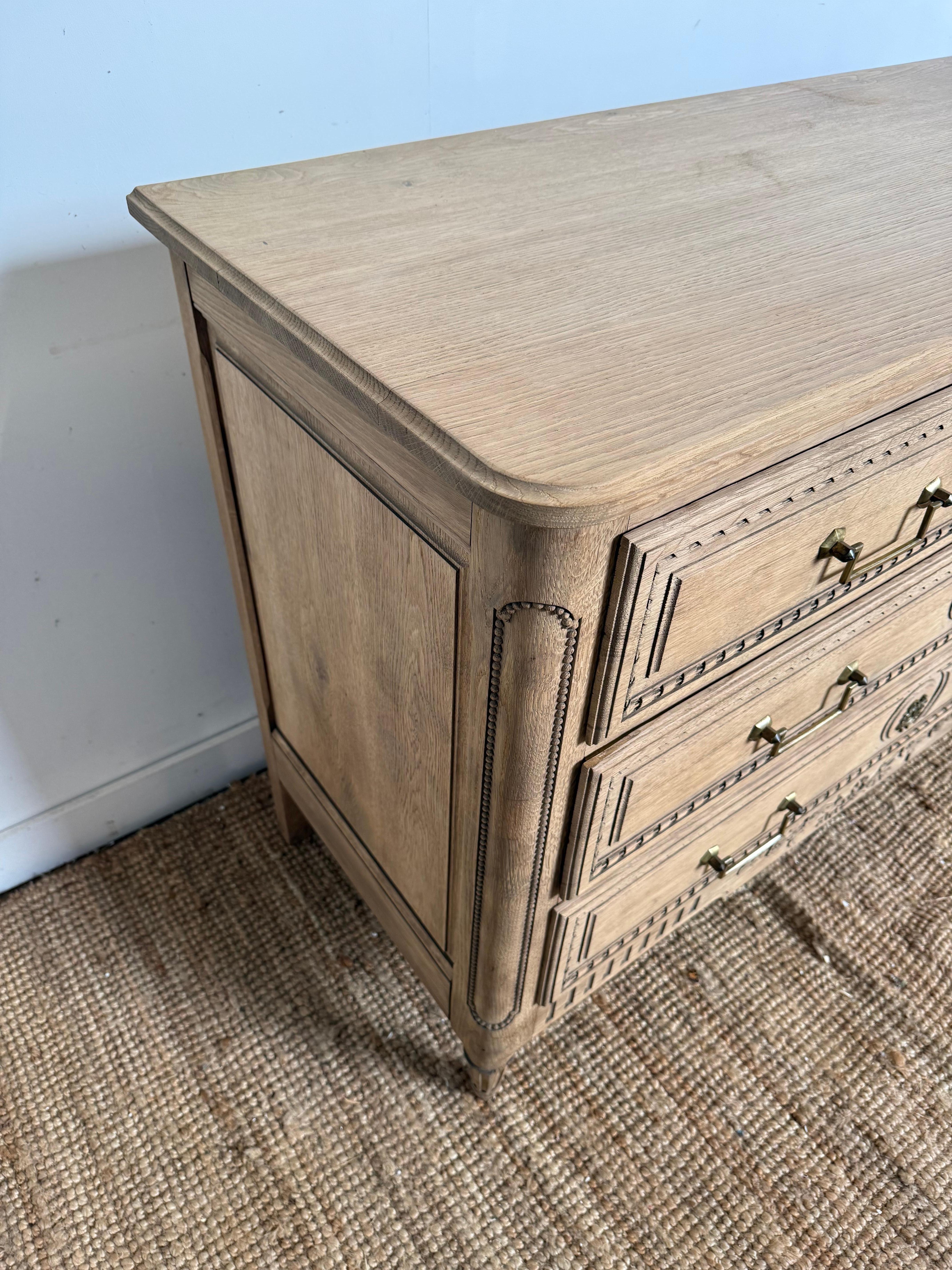 Bleached oak Commode in the Louis XVI style For Sale 5