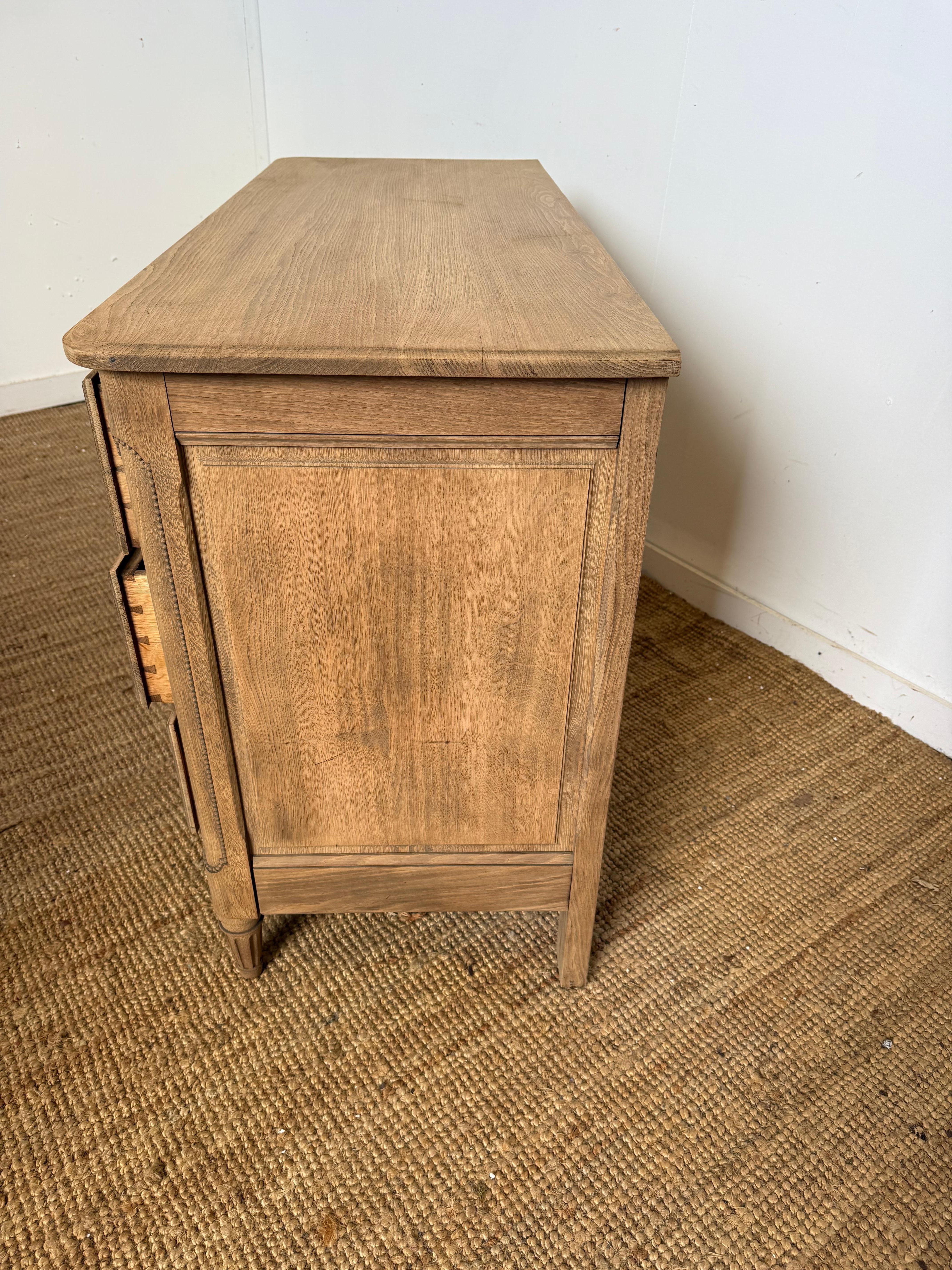 Bleached oak Commode in the Louis XVI style For Sale 7