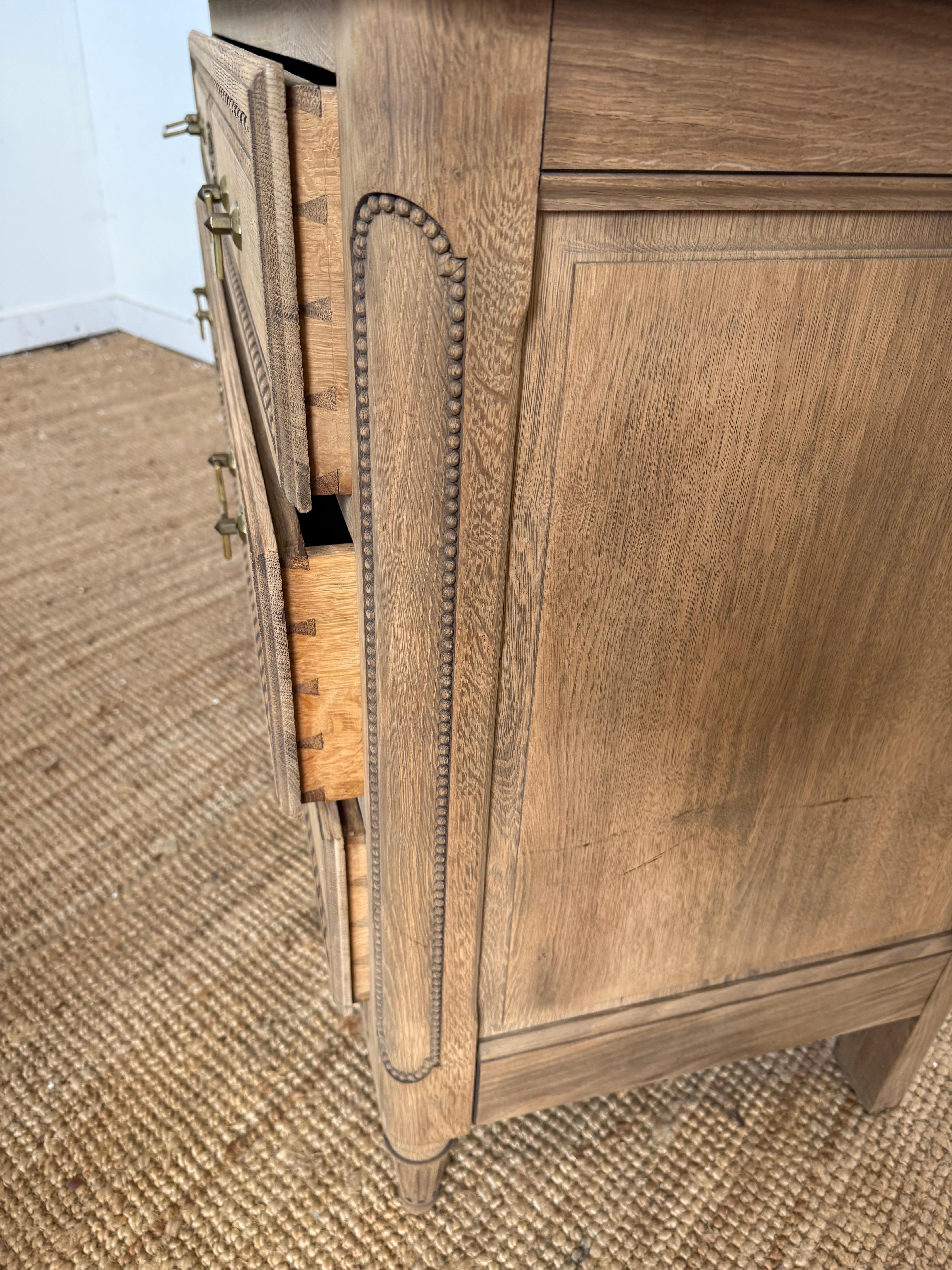 Bleached oak Commode in the Louis XVI style For Sale 8
