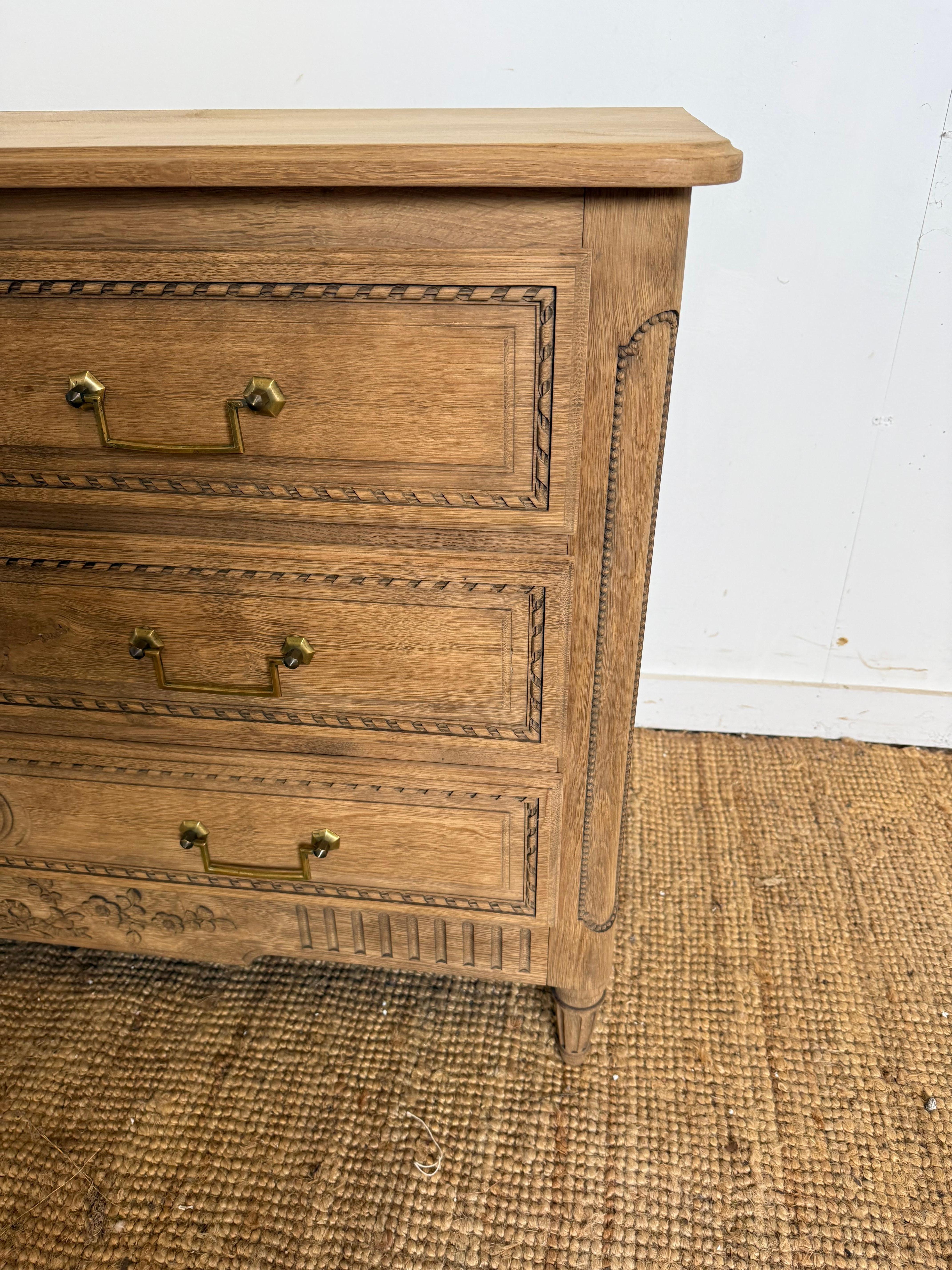 French Bleached oak Commode in the Louis XVI style For Sale