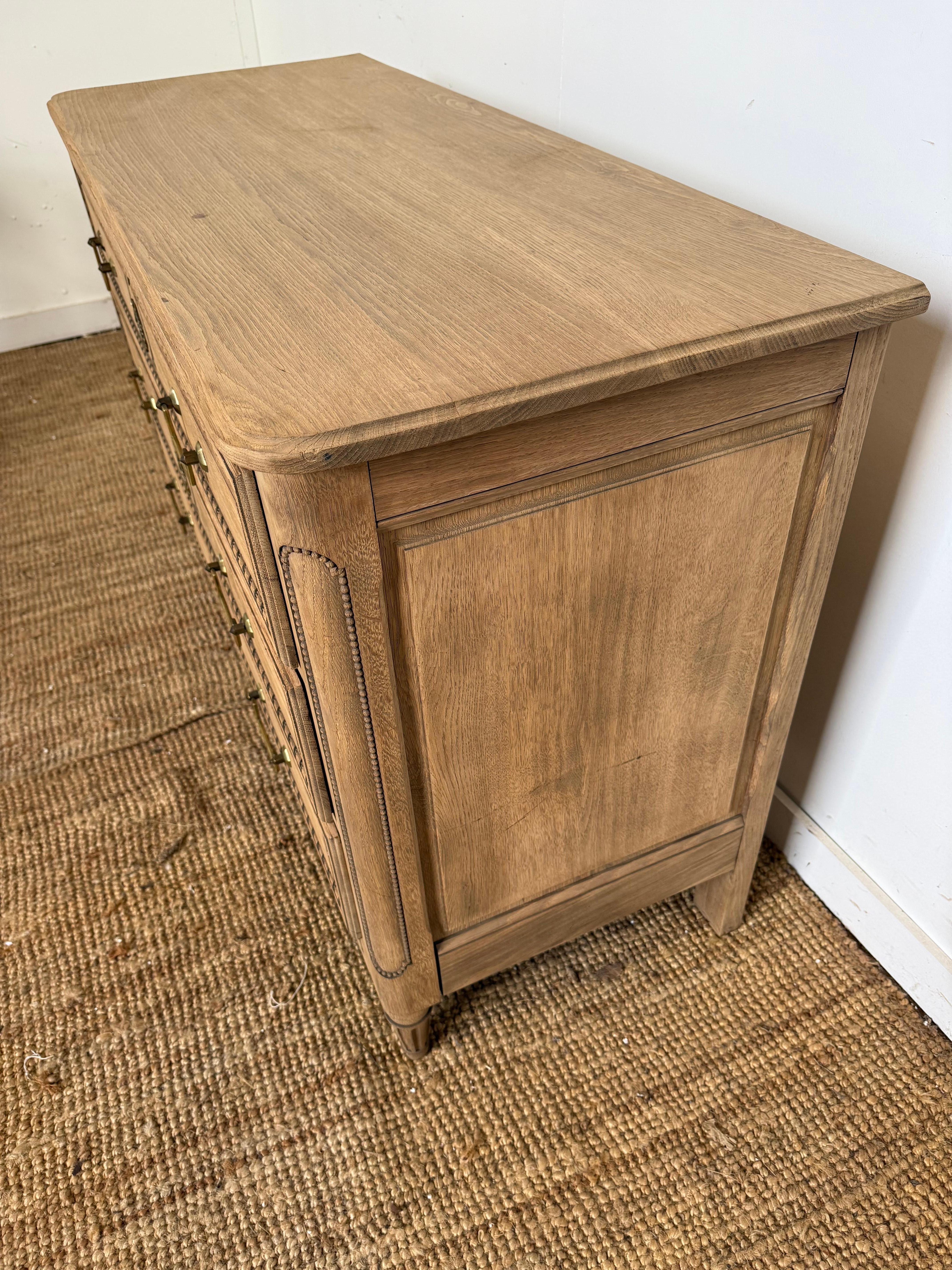Late 19th Century Bleached oak Commode in the Louis XVI style For Sale