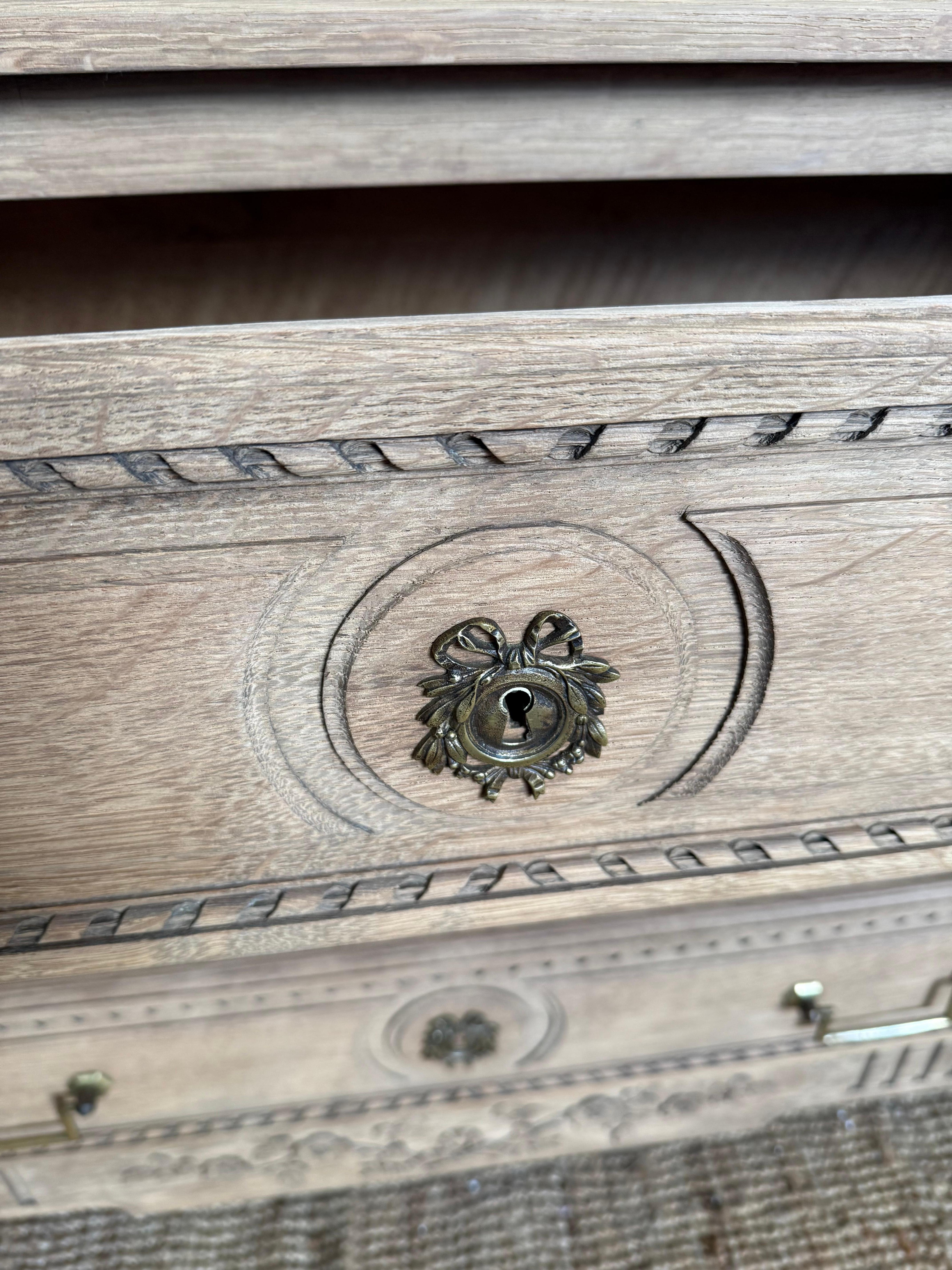 Bleached oak Commode in the Louis XVI style For Sale 1