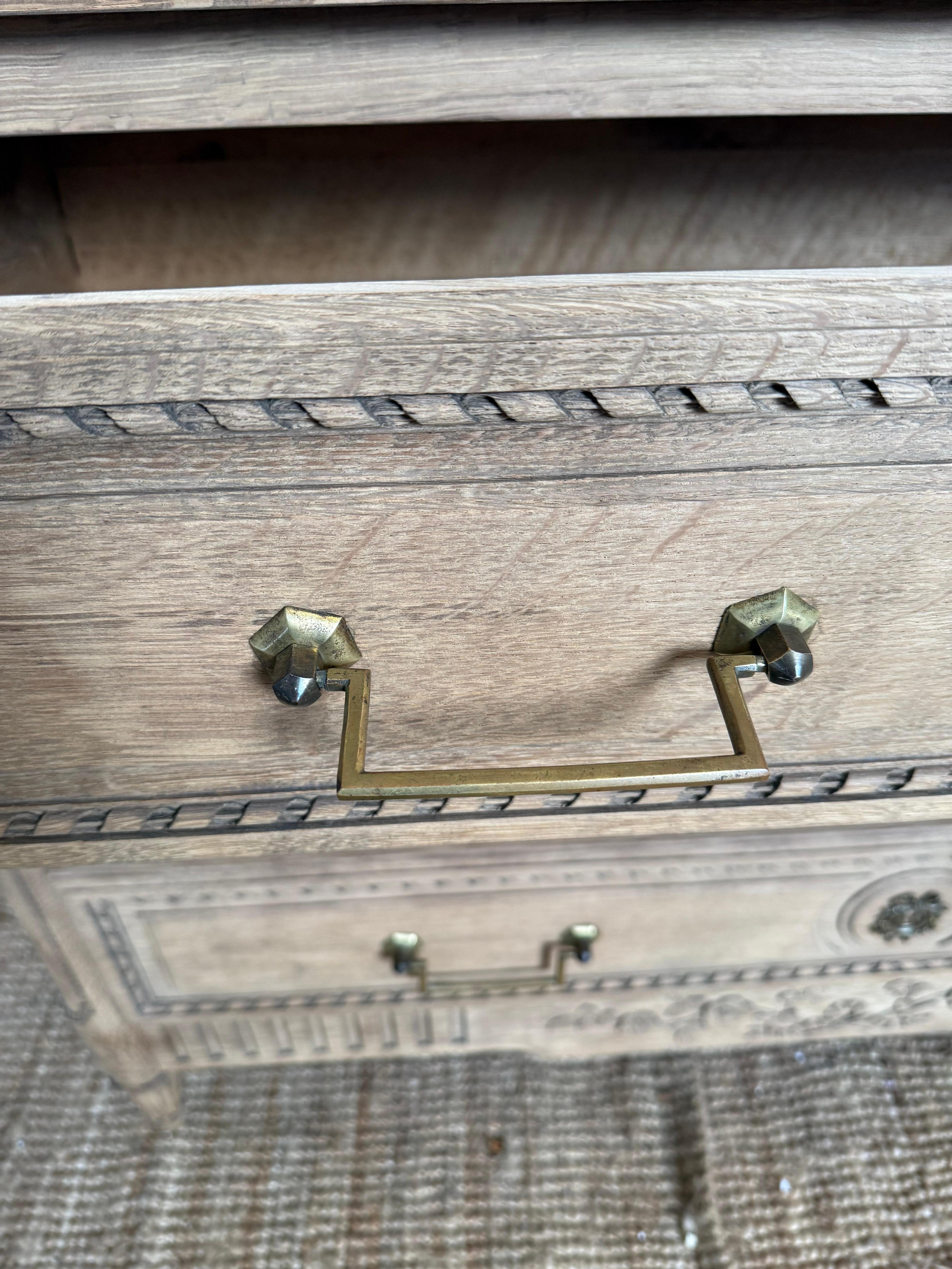 Bleached oak Commode in the Louis XVI style For Sale 2