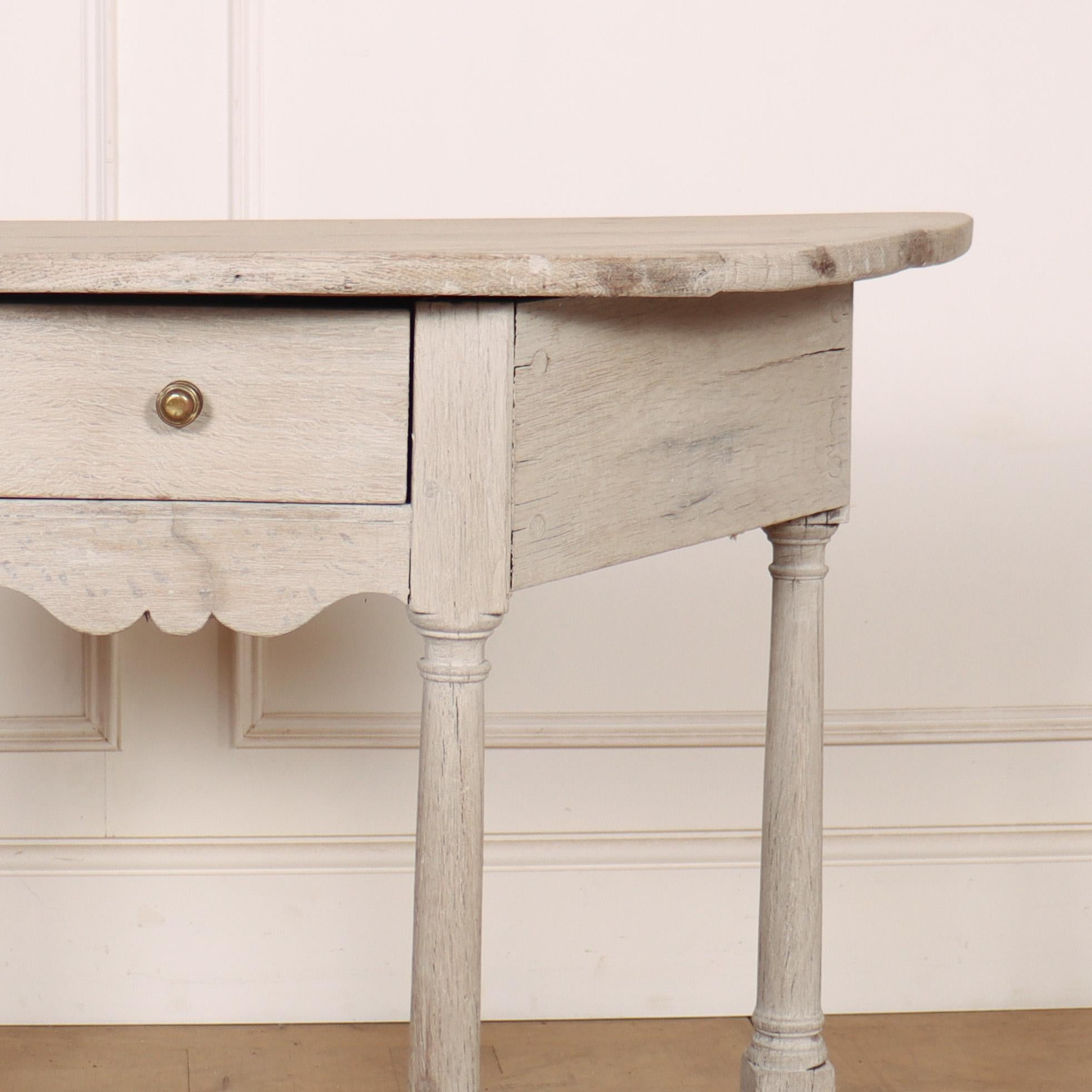 English bleached oak console table made from 18th C components. 1800.

Reference: 8053

Dimensions
34.5 inches (88 cms) Wide
16 inches (41 cms) Deep
30 inches (76 cms) High