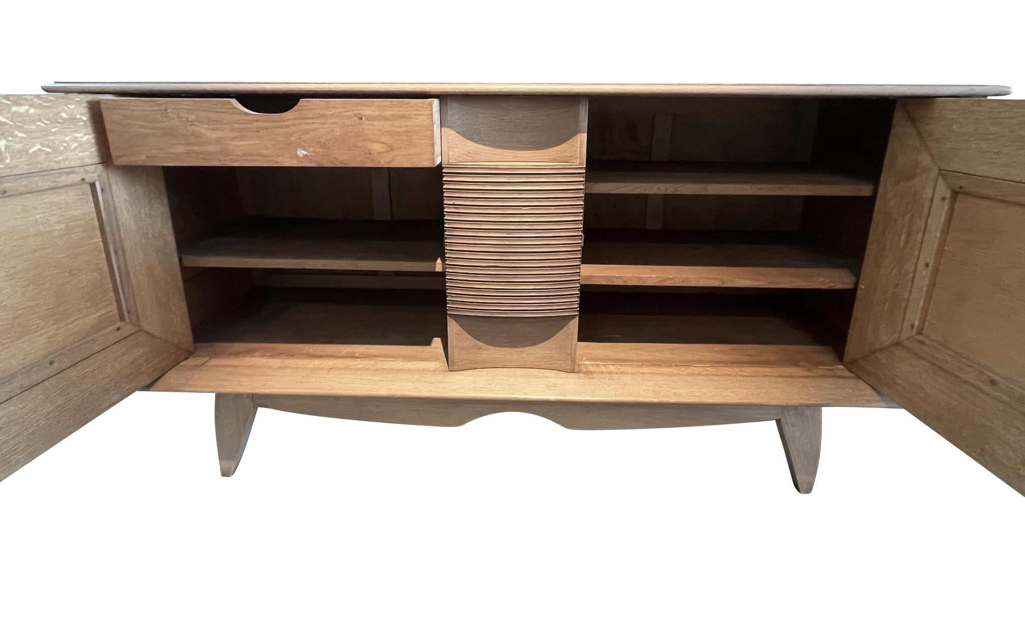 Bleached Oak Credenza By Charles Dudouy, France, 1940s For Sale 2
