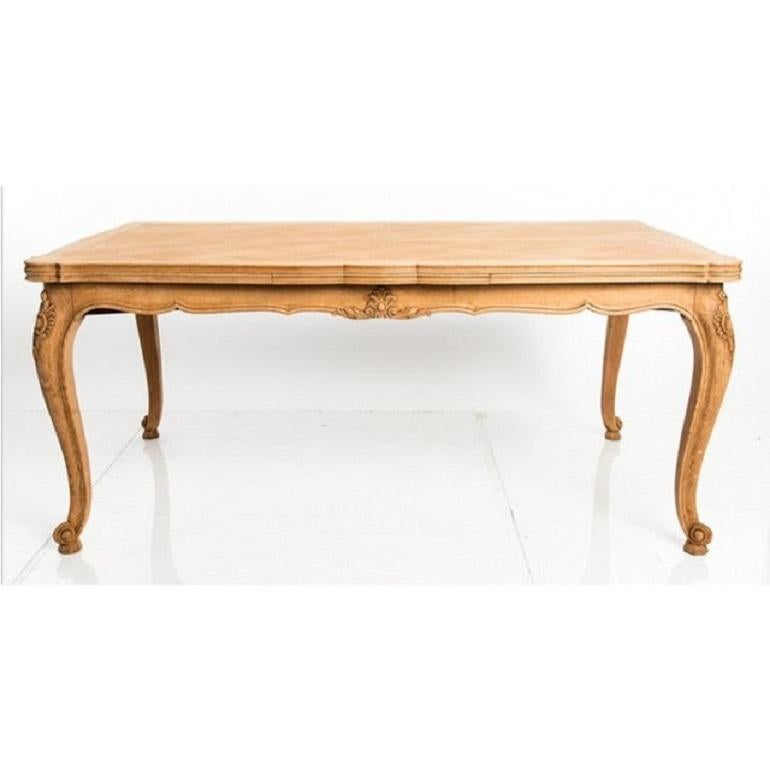 French Provincial French Country Style Bleached Oak Dining Table