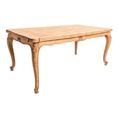 Antique French Country Style Bleached Oak Dining Table