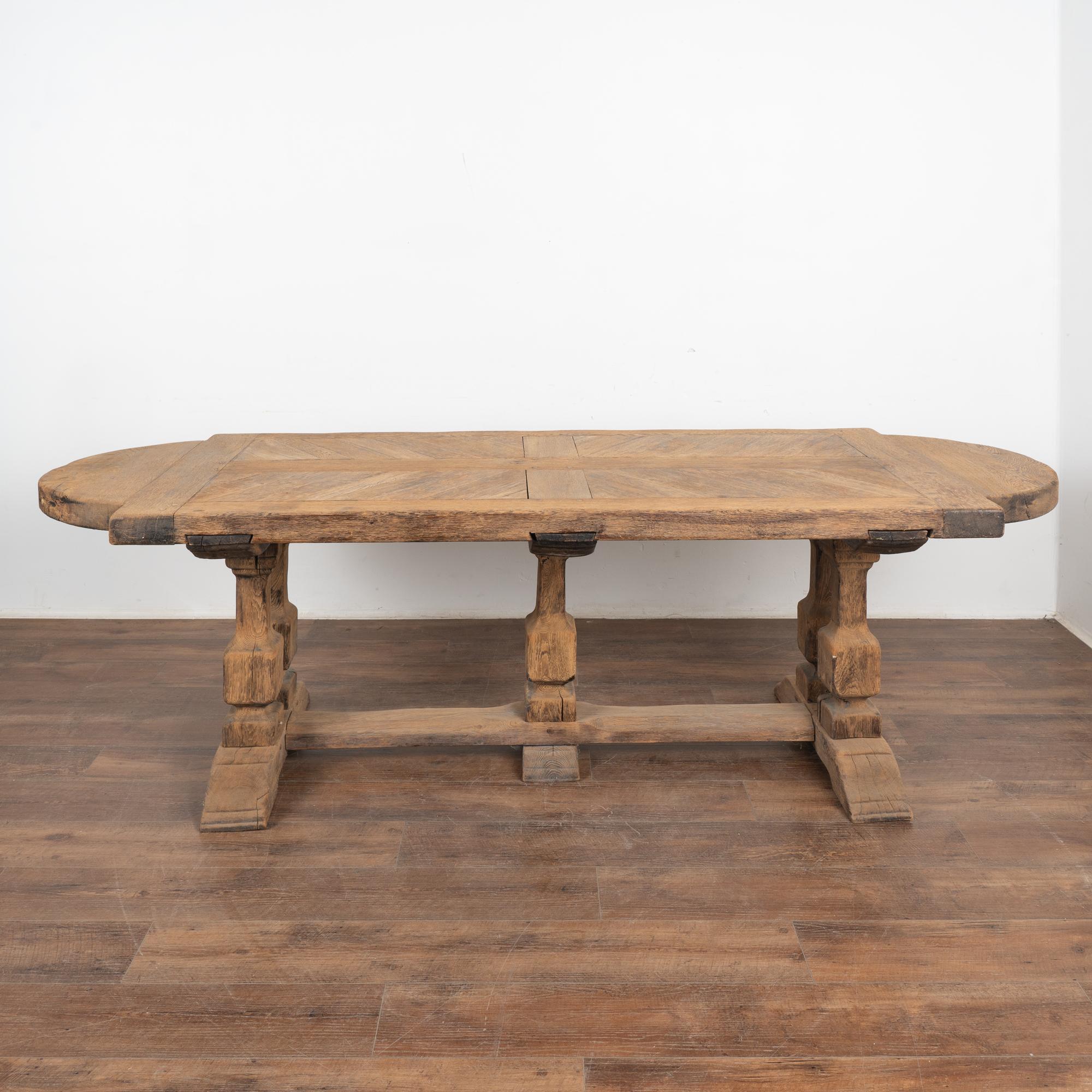 Country Bleached Oak Dining Table, France circa 1920 For Sale