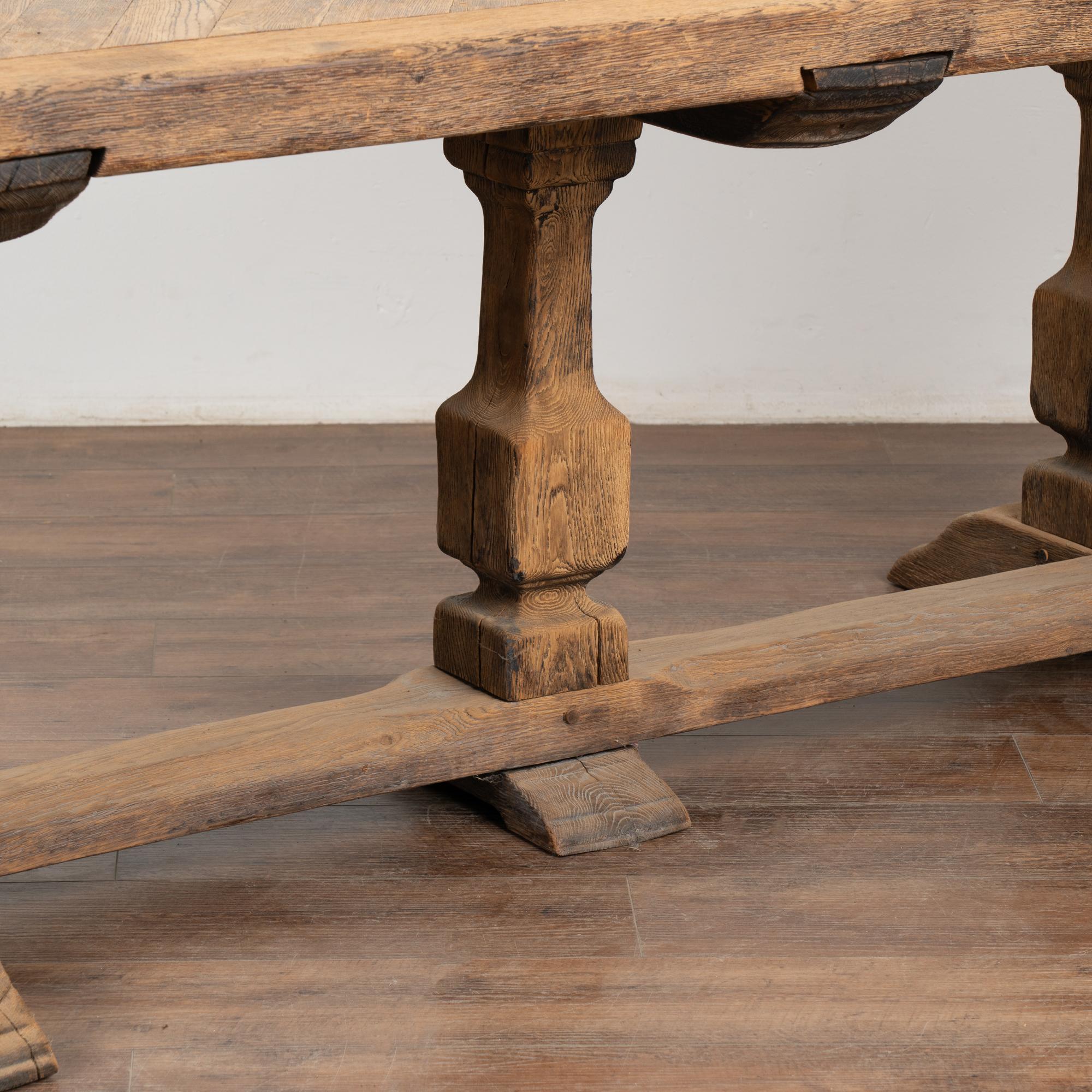 Bleached Oak Dining Table, France circa 1920 For Sale 2