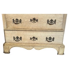 Bleached Oak Dutch Gustavian Style Commode With Brass Hardware