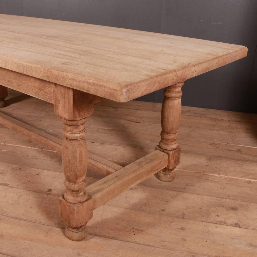 19th century French bleached oak farm table, 1890

Dimensions
87 inches (221 cms) wide
35.5 inches (90 cms) deep
29 inches (74 cms) high.

      