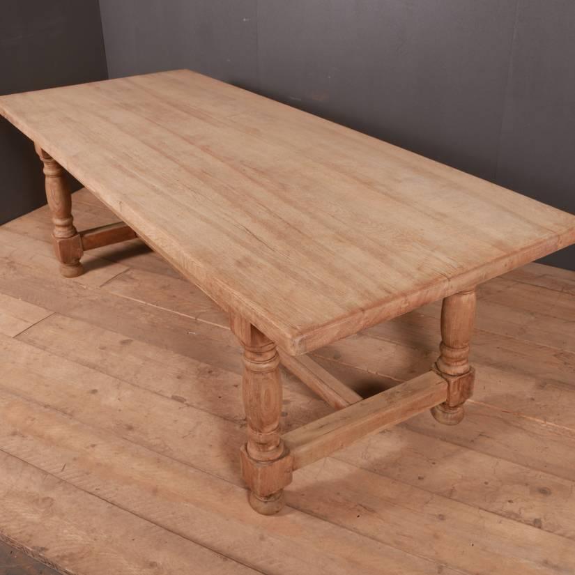19th Century Bleached Oak Farm Table