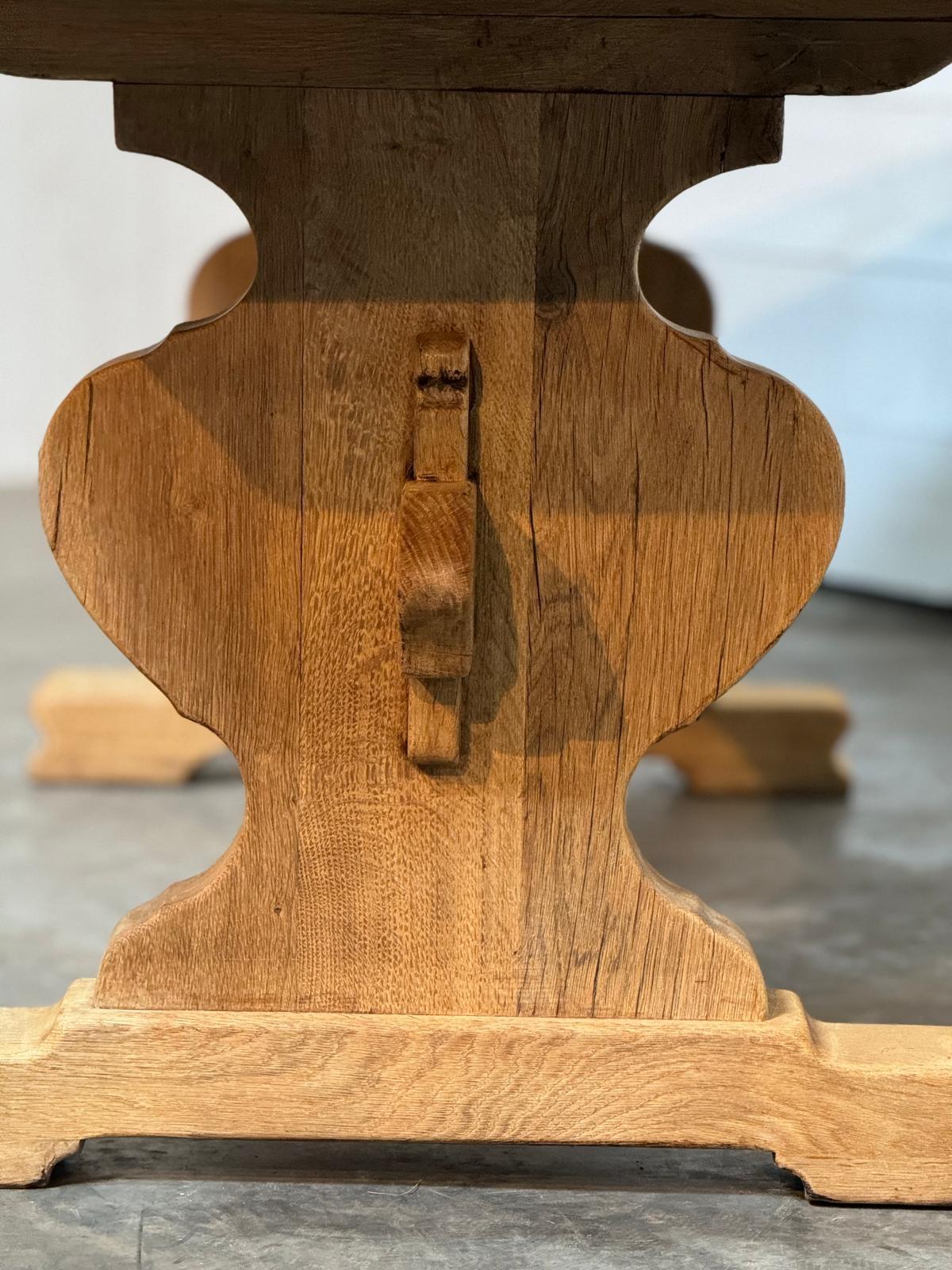 Bleached Oak Farmhouse Dining Table For Sale 5