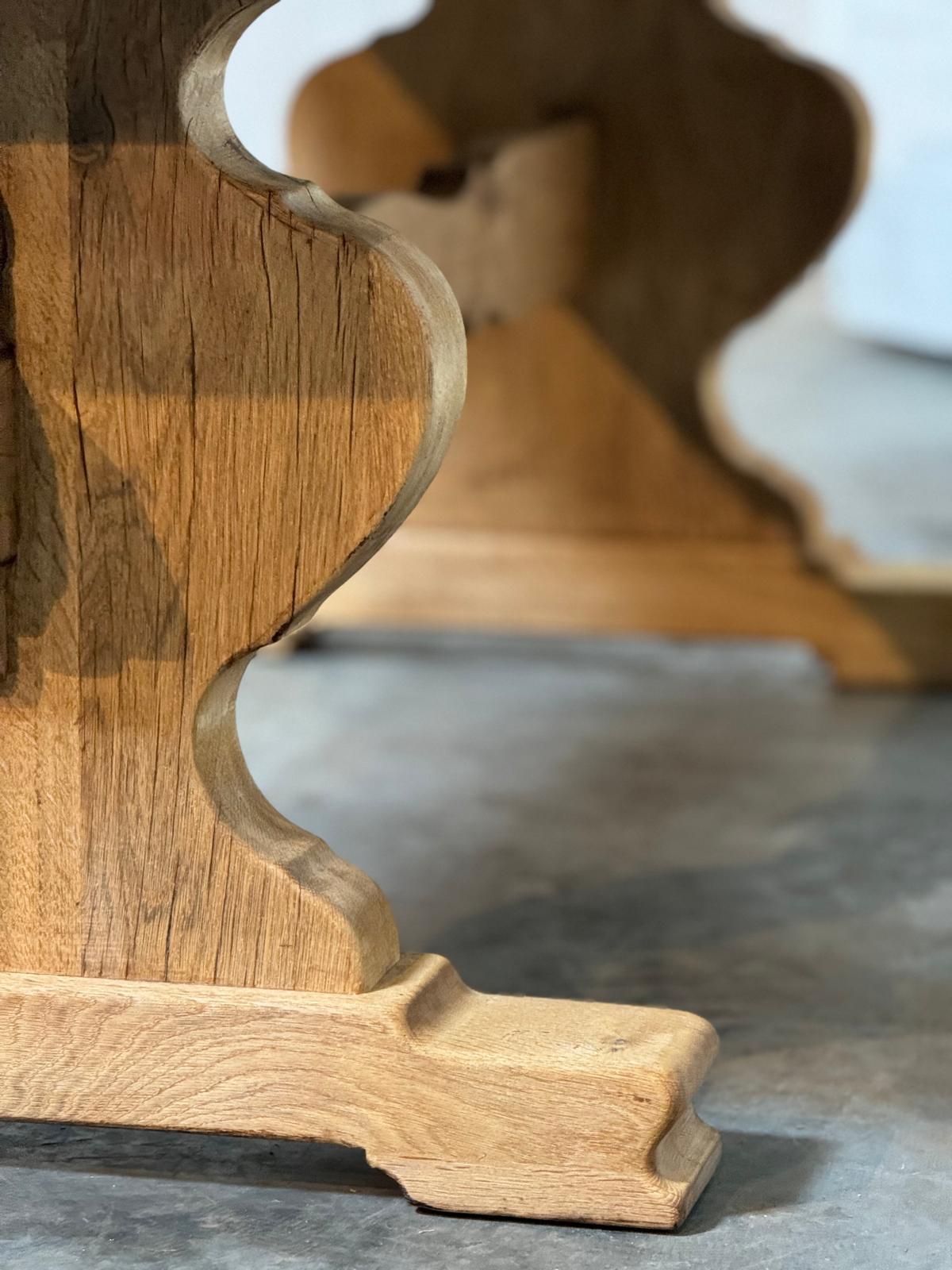 Bleached Oak Farmhouse Dining Table For Sale 6