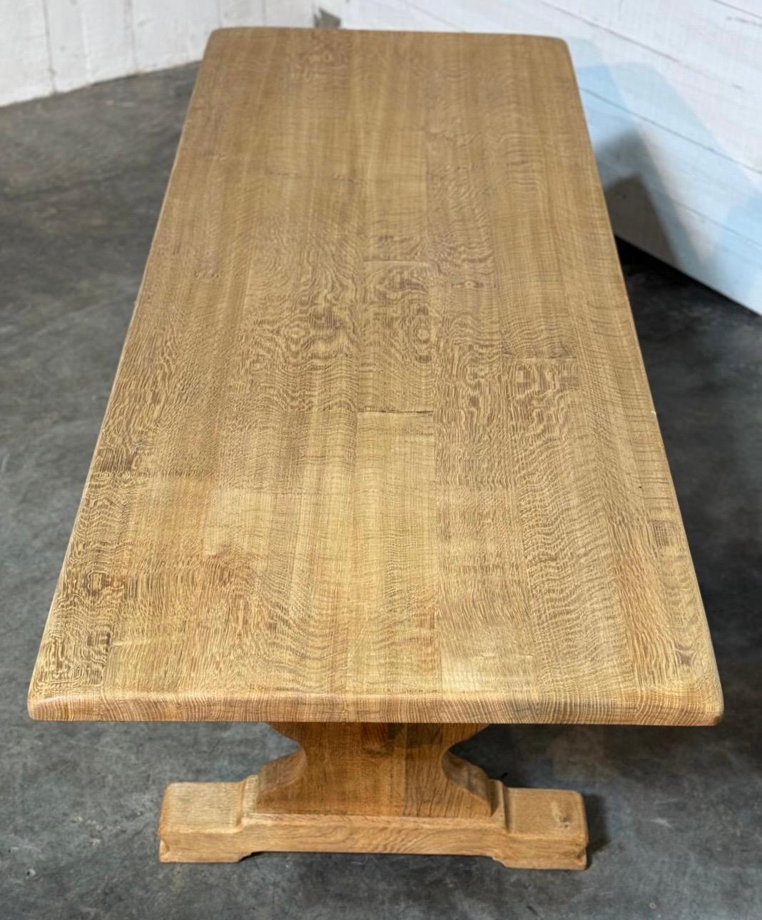 Bleached Oak Farmhouse Dining Table For Sale 3