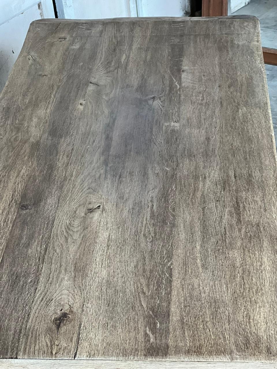 Bleached Oak Farmhouse Dining Table with Extensions 8