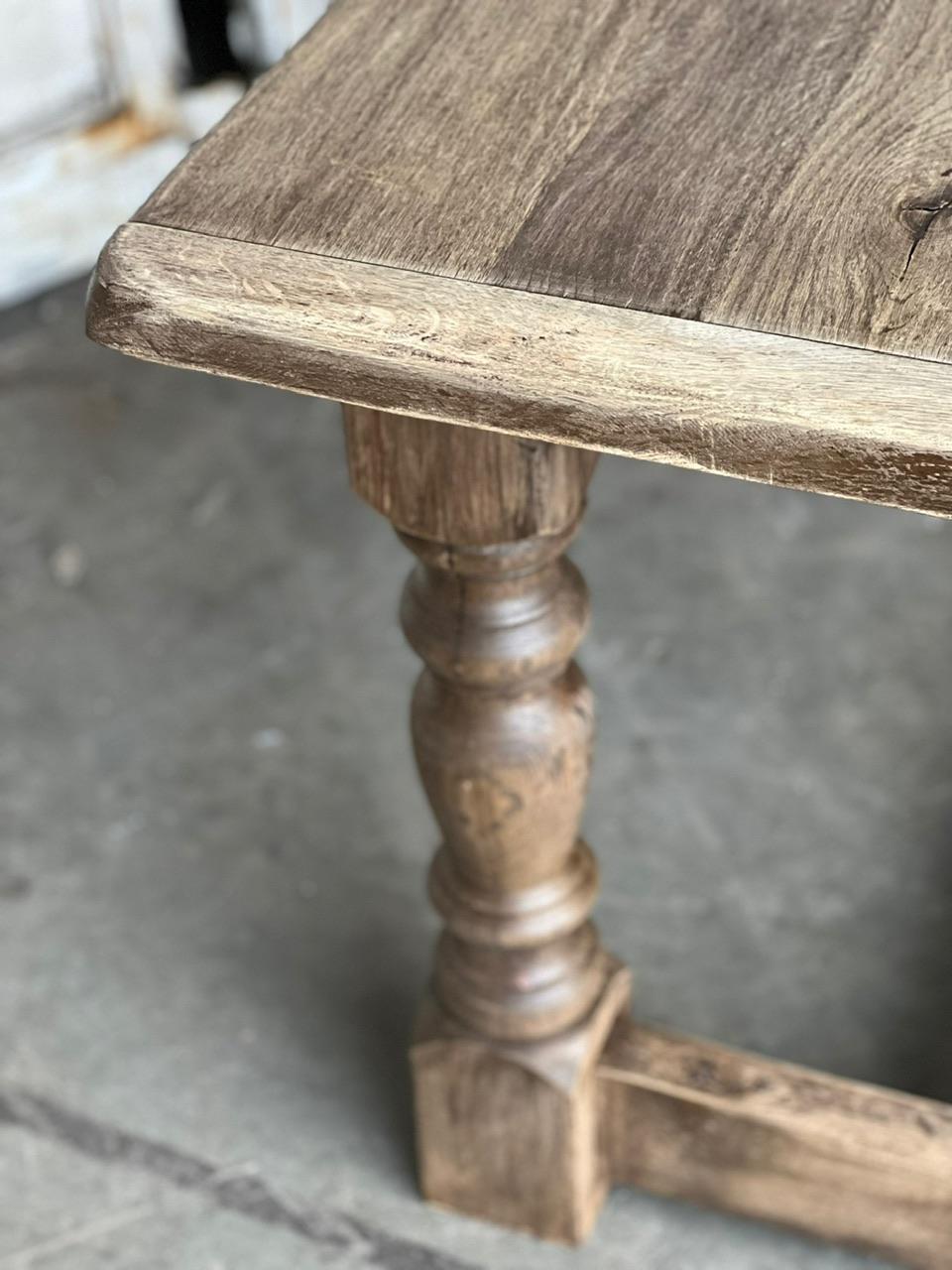 Bleached Oak Farmhouse Dining Table with Extensions 11