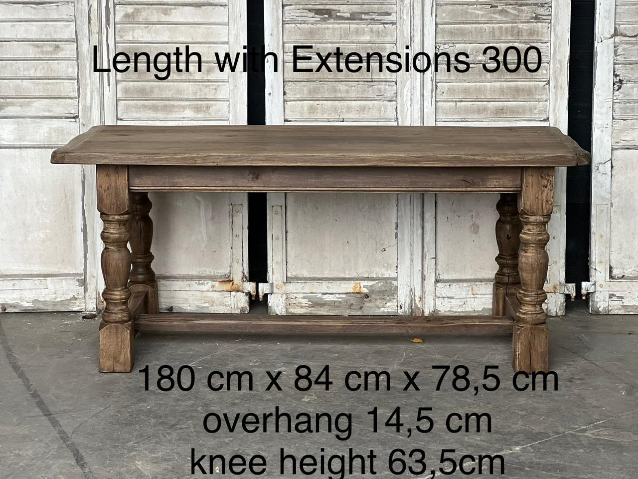 Bleached Oak Farmhouse Dining Table with Extensions 12