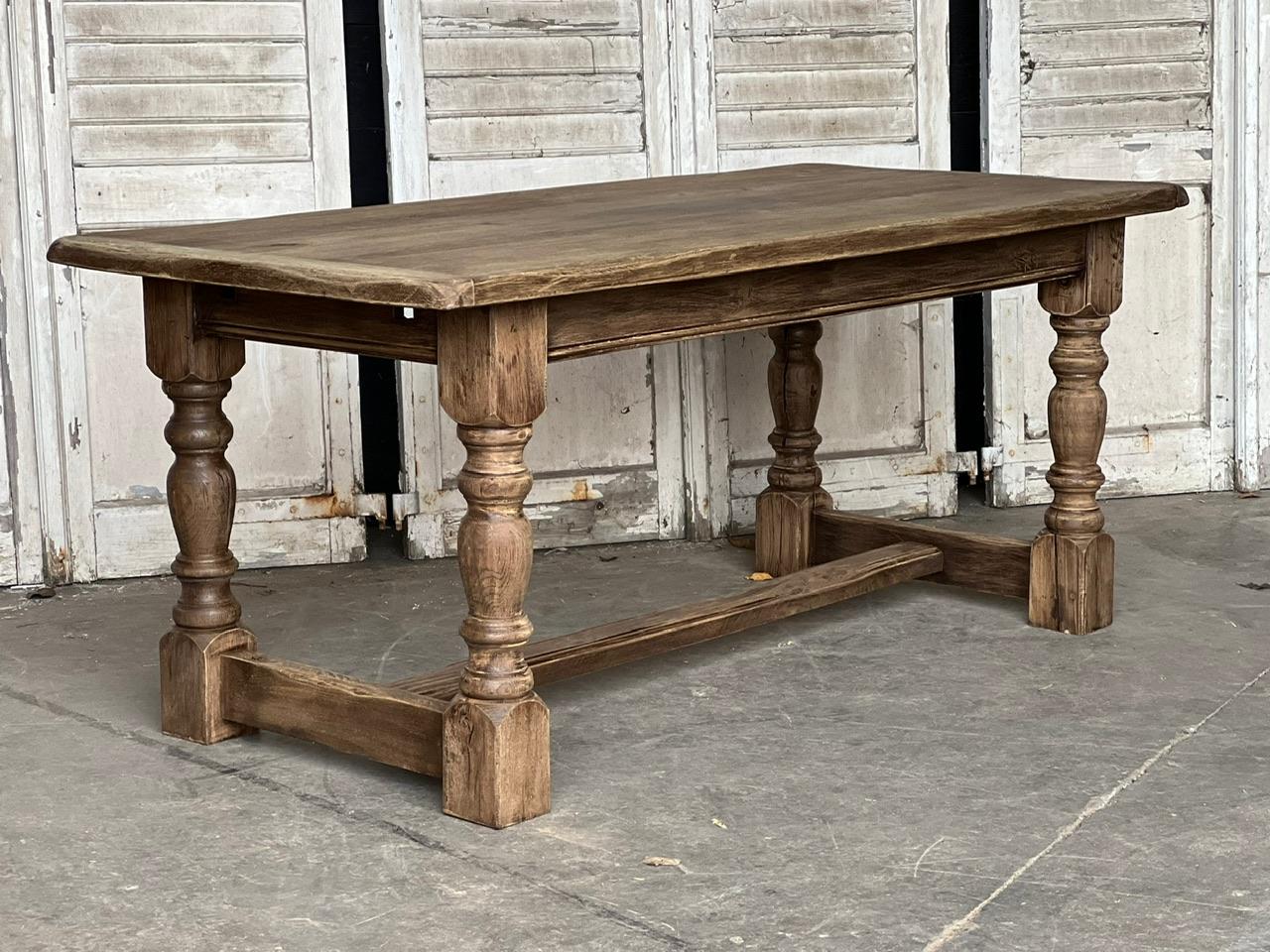 Bleached Oak Farmhouse Dining Table with Extensions 1