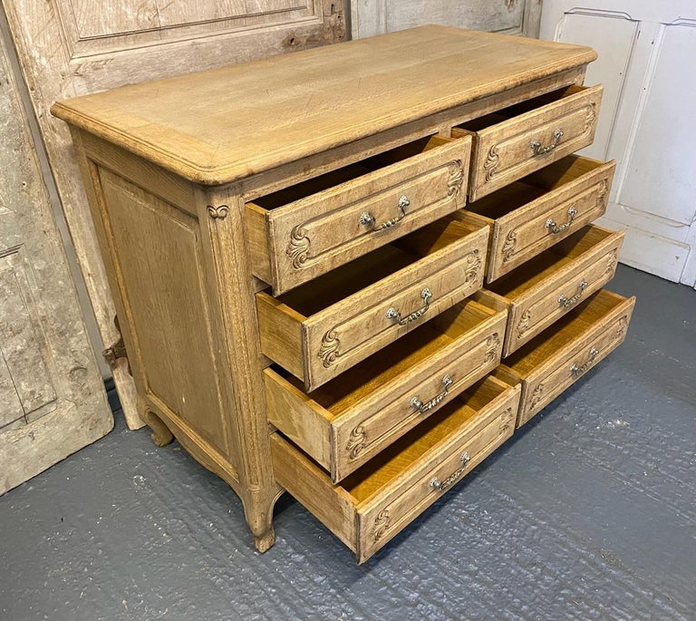 Bleached Oak French Chest of Drawers For Sale at 1stDibs