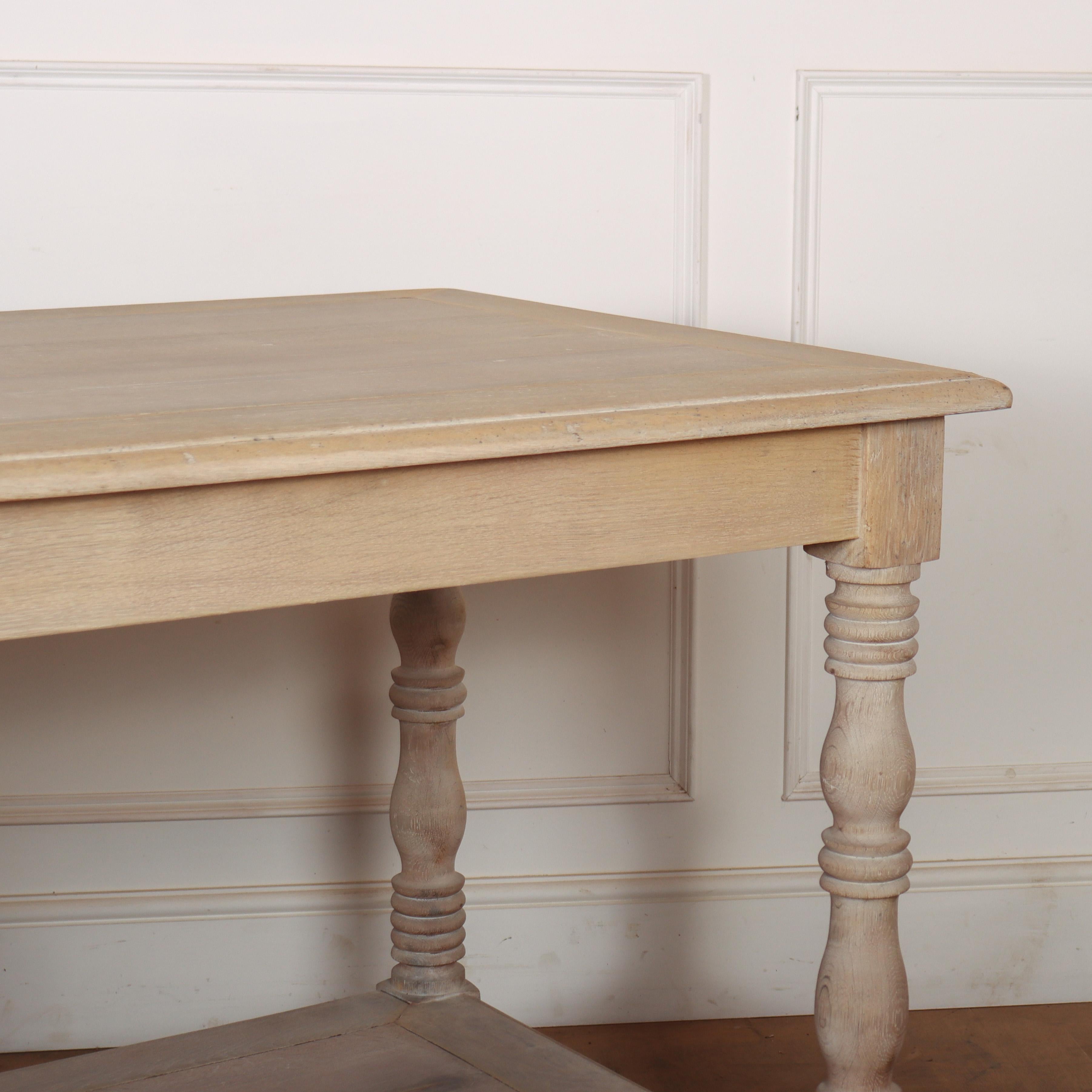 19th Century Bleached Oak French Drapers Table For Sale
