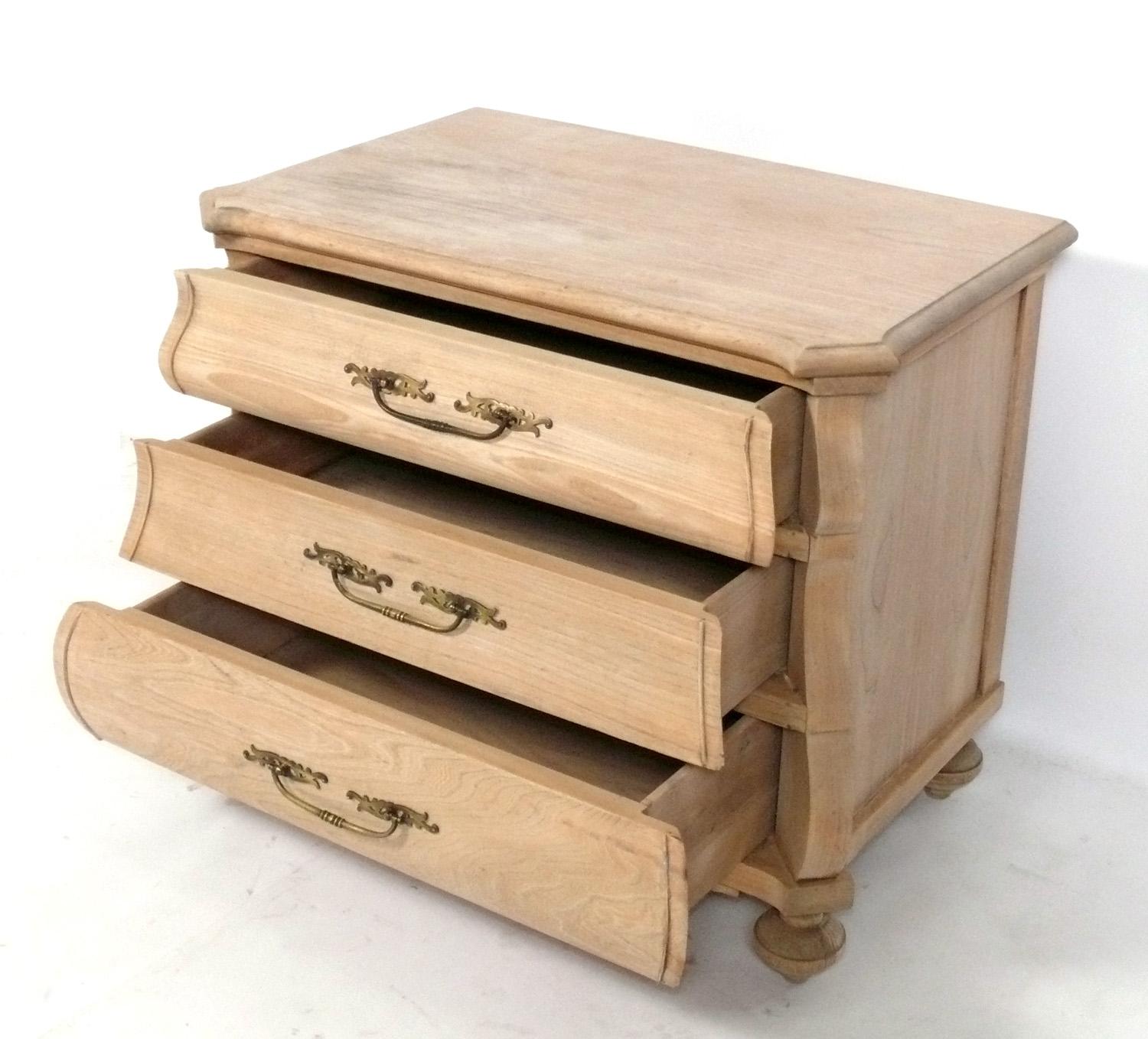 Regency Bleached Oak French Serpentine Chest For Sale