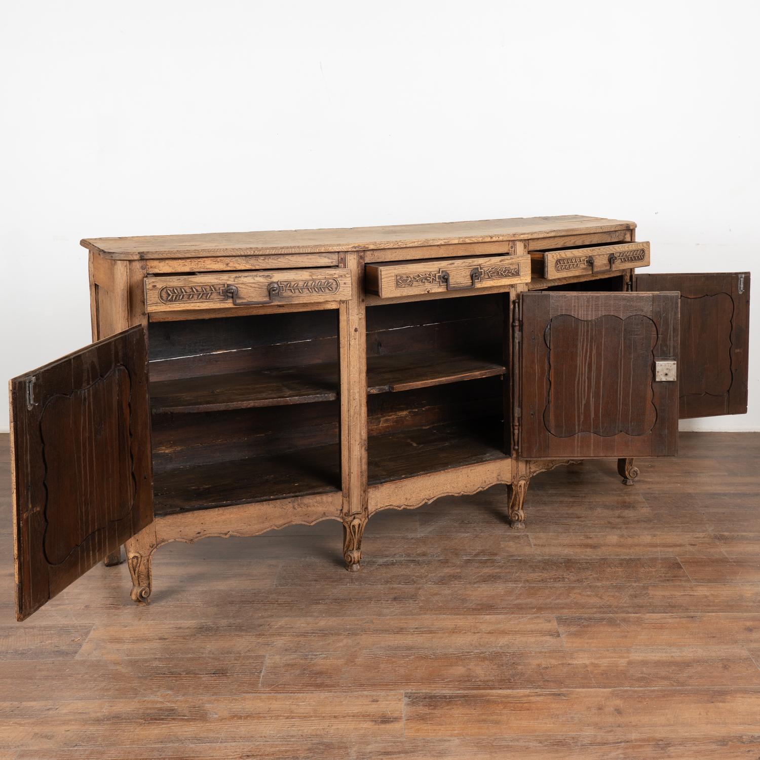 Country Bleached Oak French Sideboard, circa 1820-40