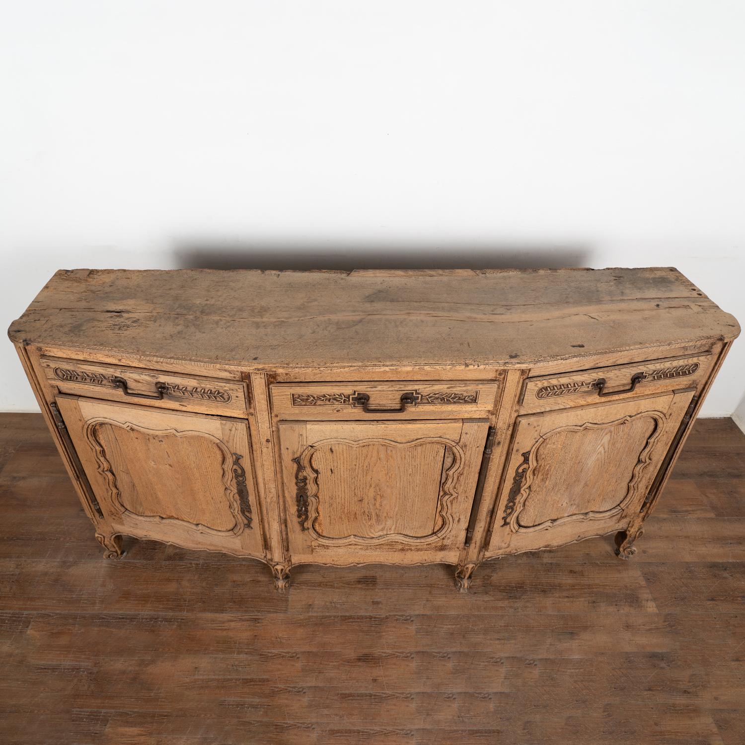 Bleached Oak French Sideboard, circa 1820-40 In Good Condition In Round Top, TX