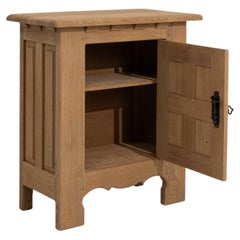Bleached Oak Nightstand, Brutalist Style, French Design, 1970s