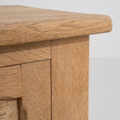 Nachttisch aus gebleichter Eiche, französisches brutalistisches Design, 1970er Jahre, 2 Schubladen