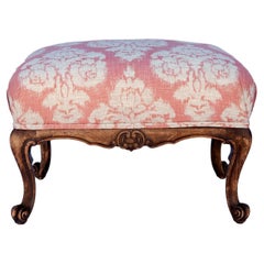 Bleached Oak Ottoman in Coral & Oyster White