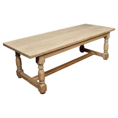 Bleached Oak Plank Top Refectory Table