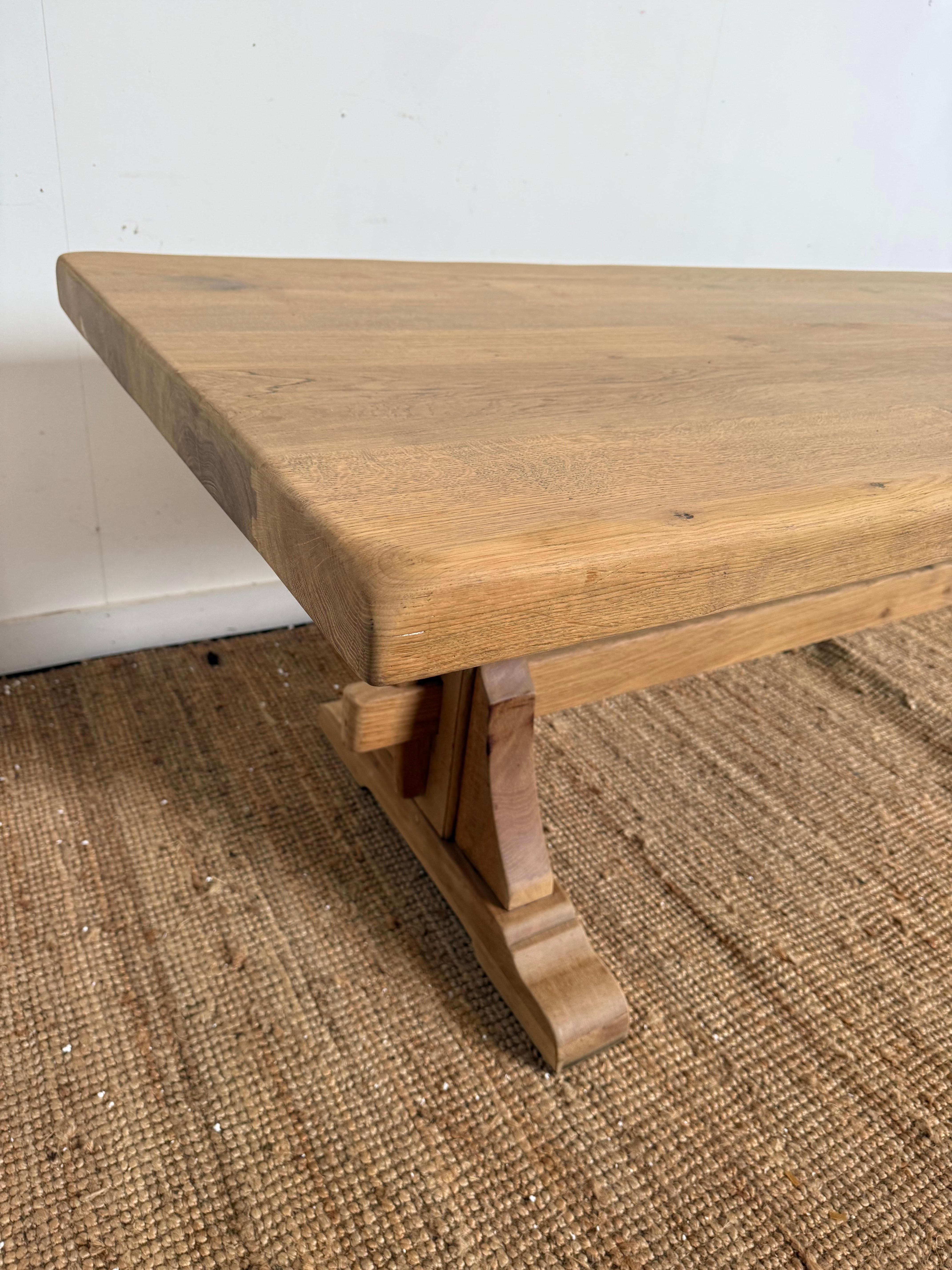 Bleached oak refectory table For Sale 4