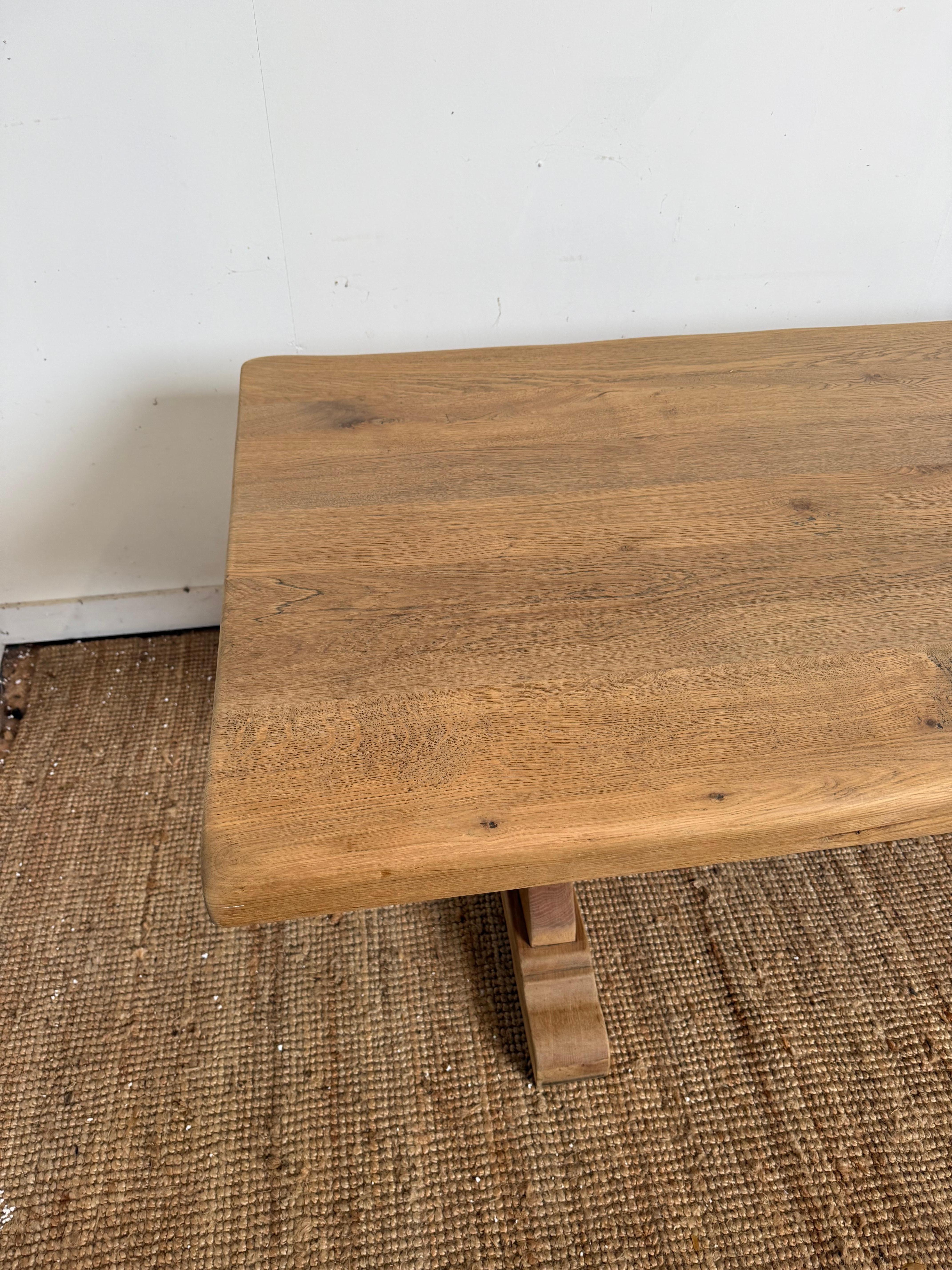 Bleached oak refectory table For Sale 5