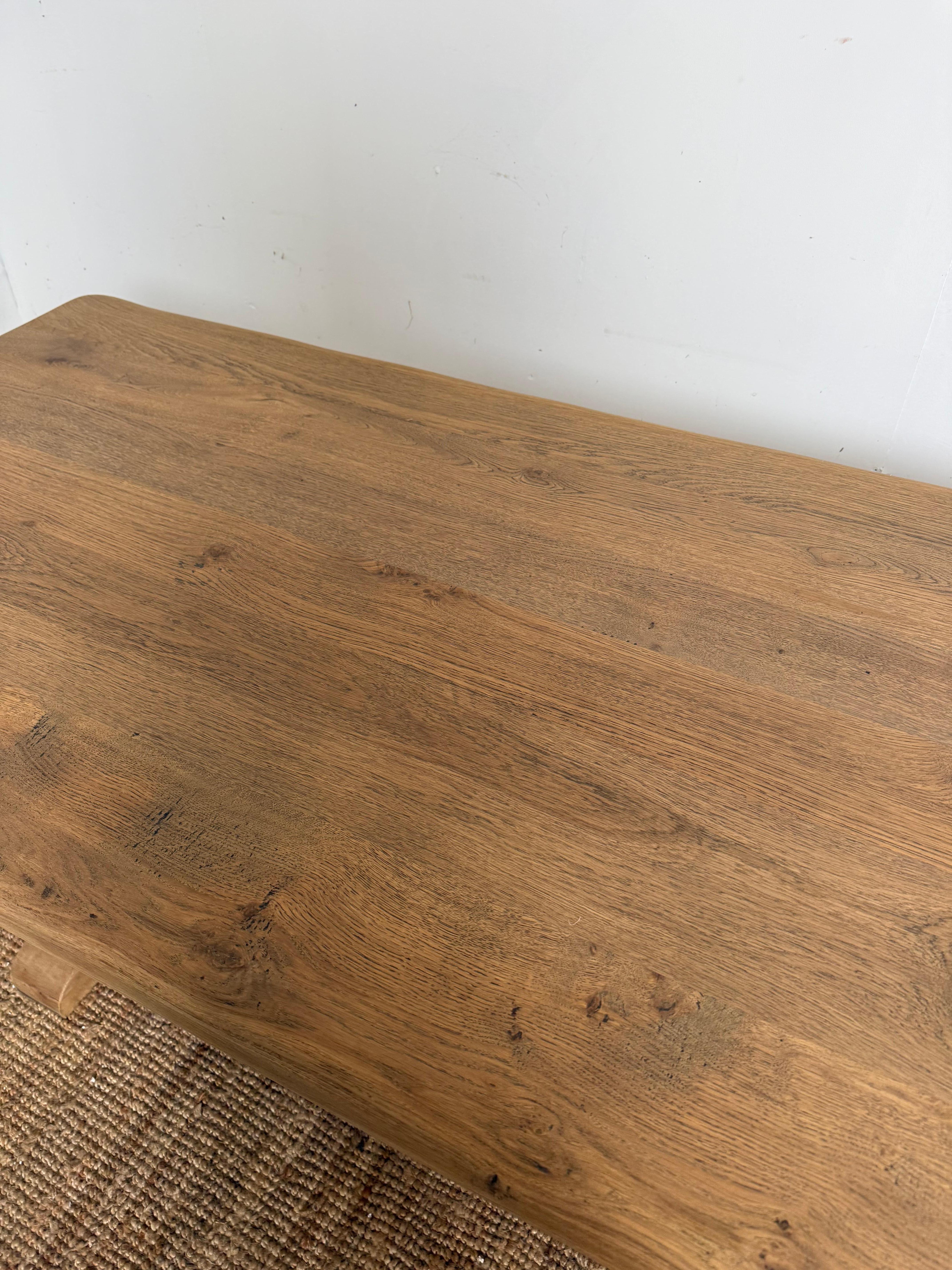 Bleached oak refectory table For Sale 6