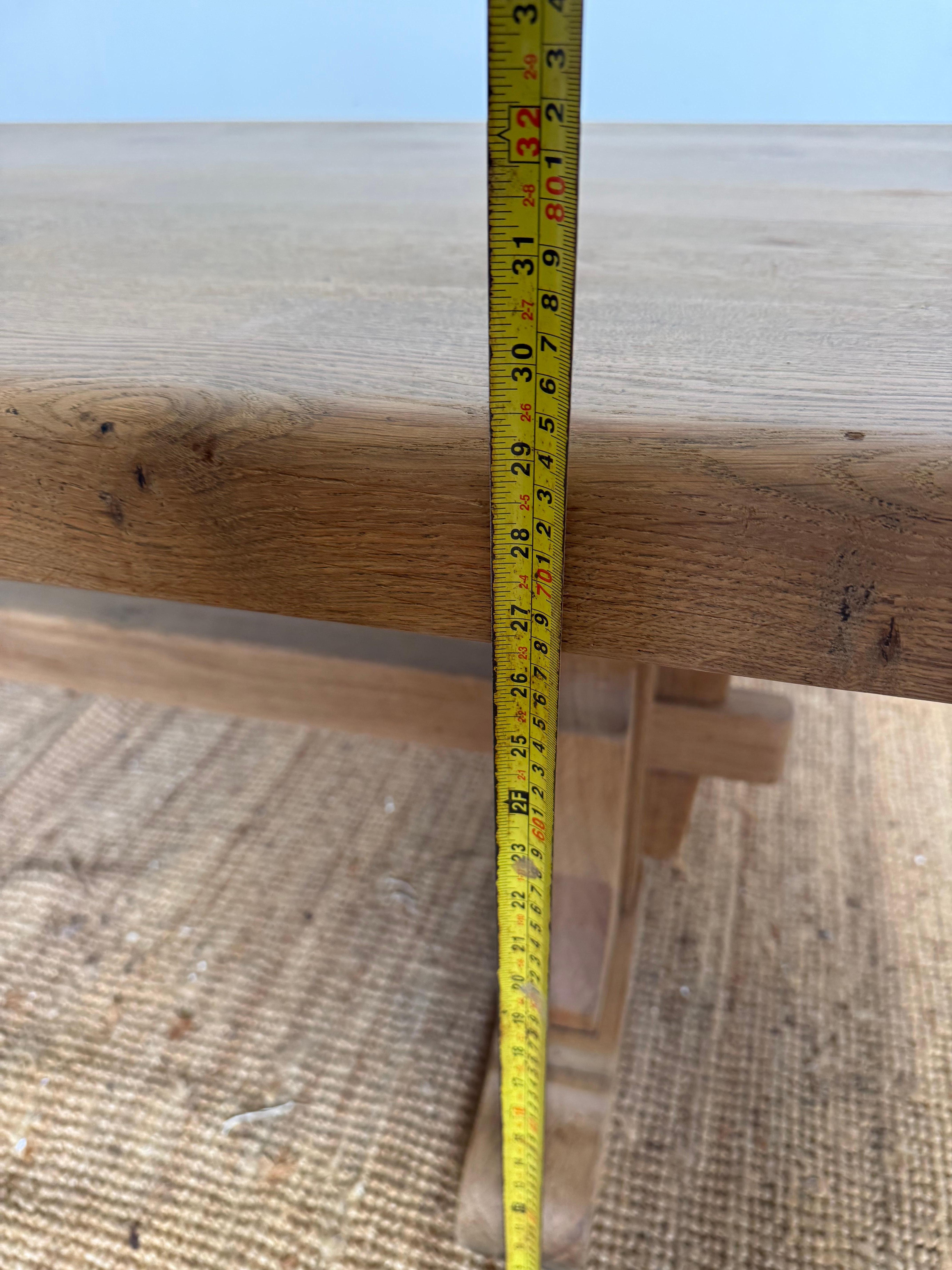 Bleached oak refectory table For Sale 10
