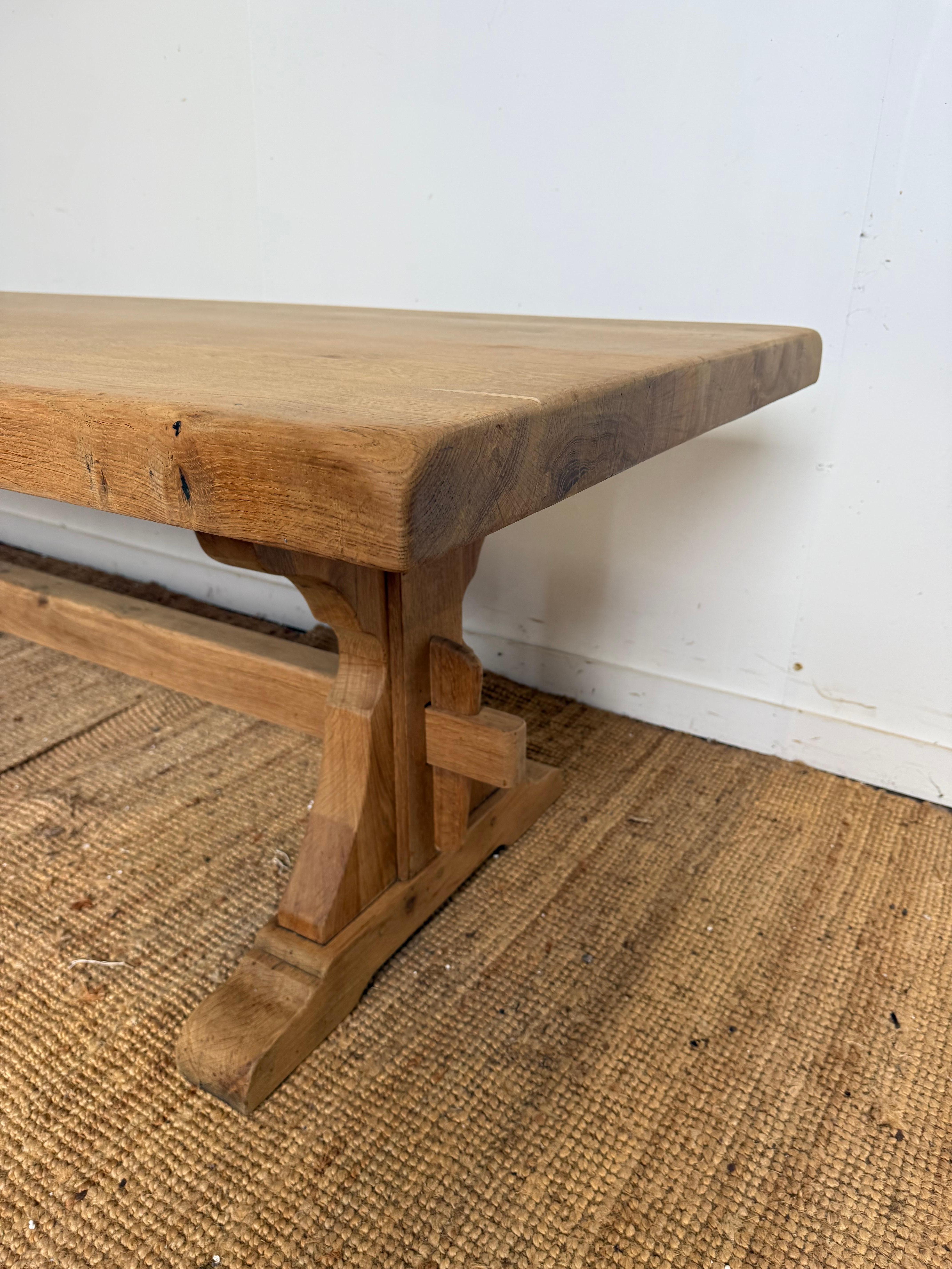 Mid-20th Century Bleached oak refectory table For Sale