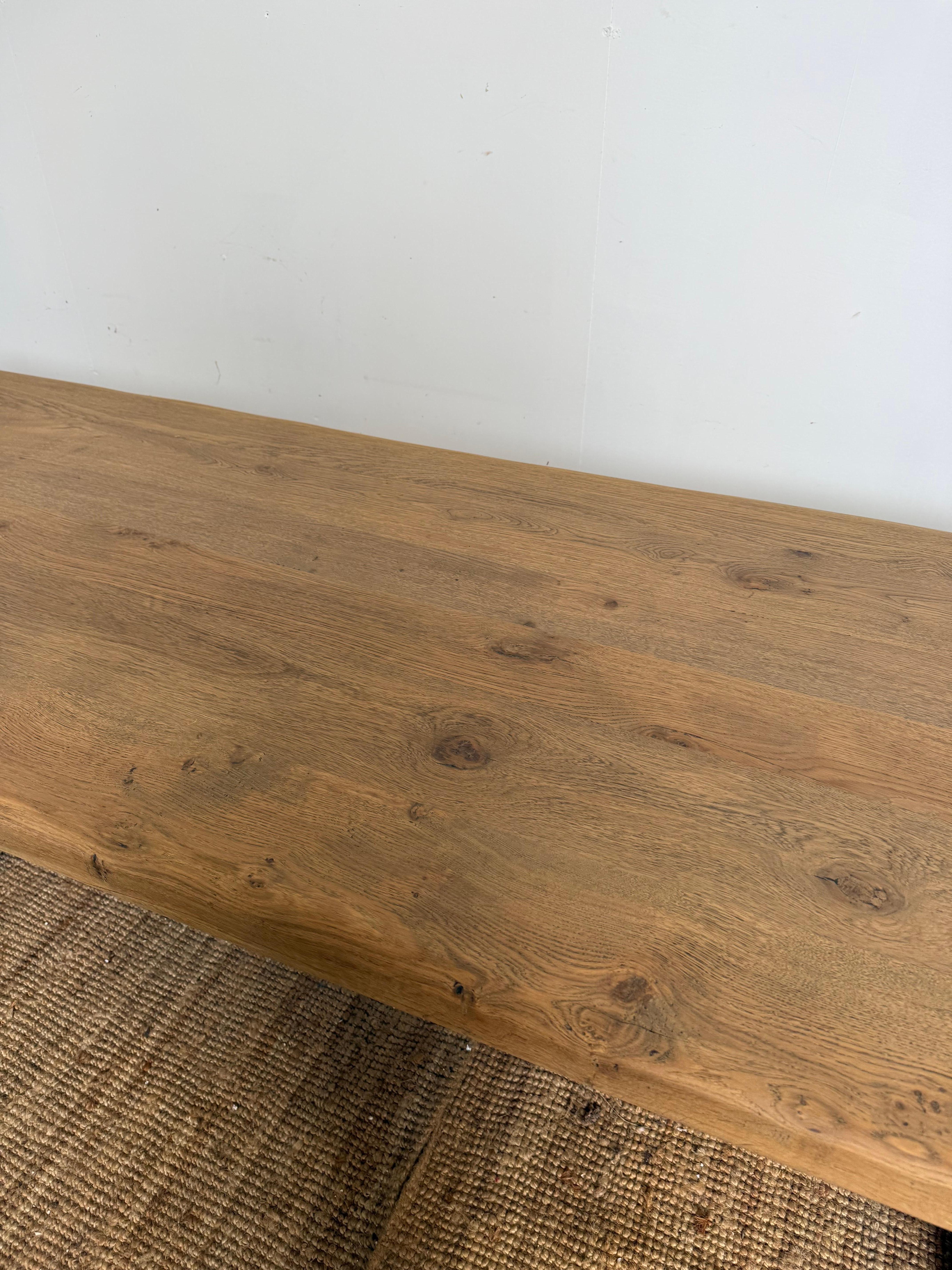 Bleached oak refectory table For Sale 1