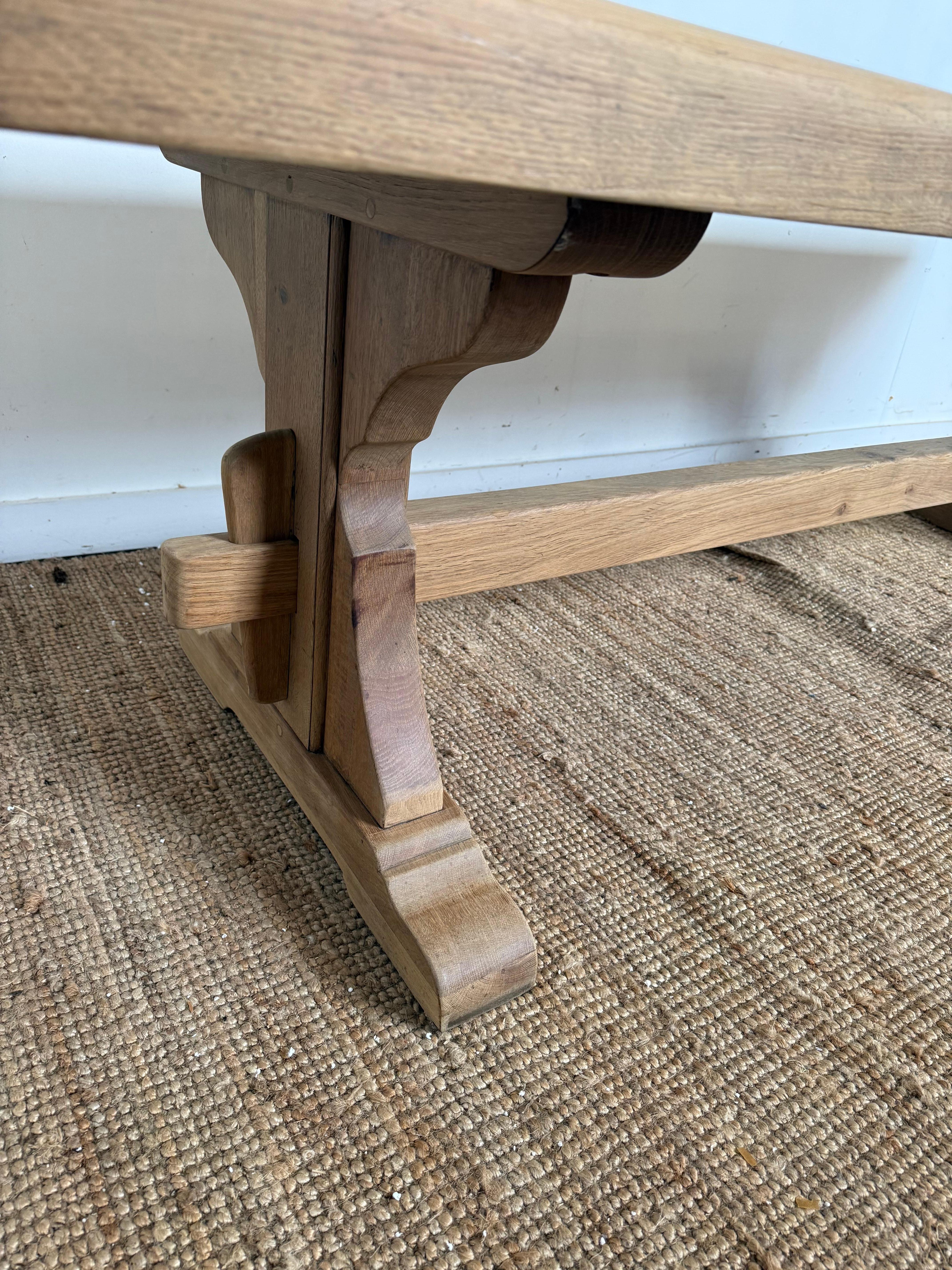 Bleached oak refectory table For Sale 3