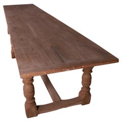 Antique Bleached Oak Refectory Table