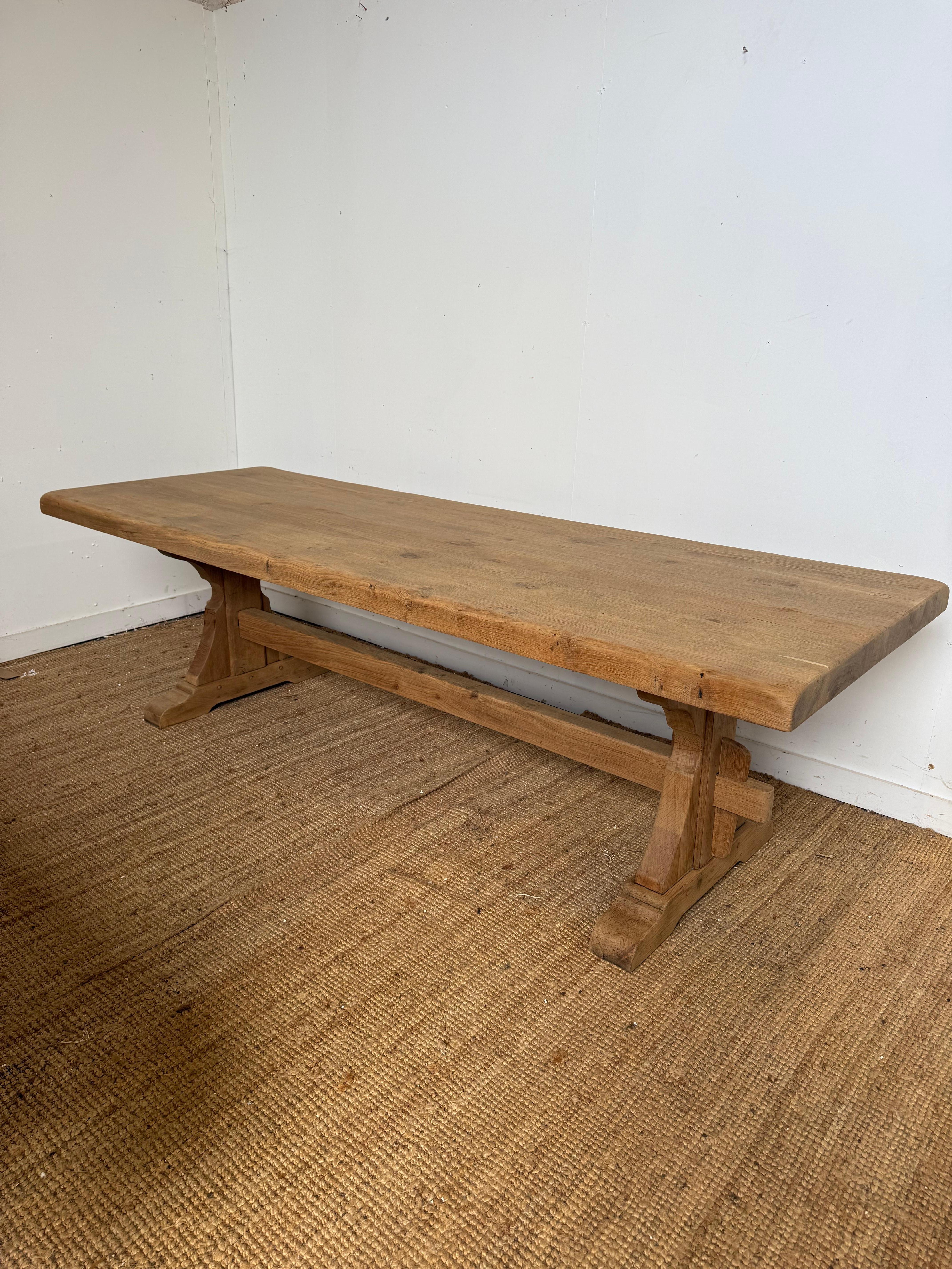 Bleached oak refectory table For Sale