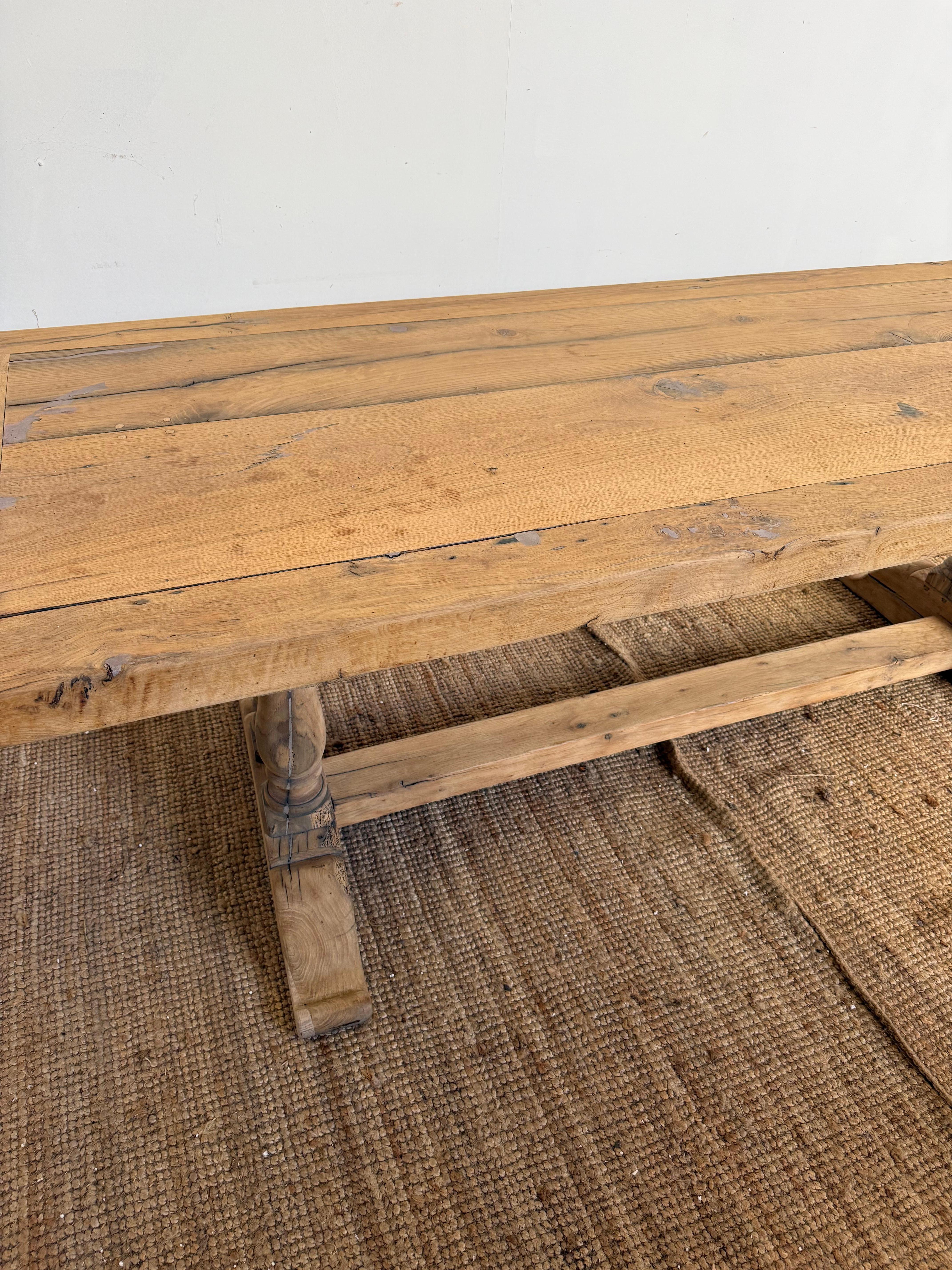 Bleached oak refectory table in the Louis XVI style For Sale 5
