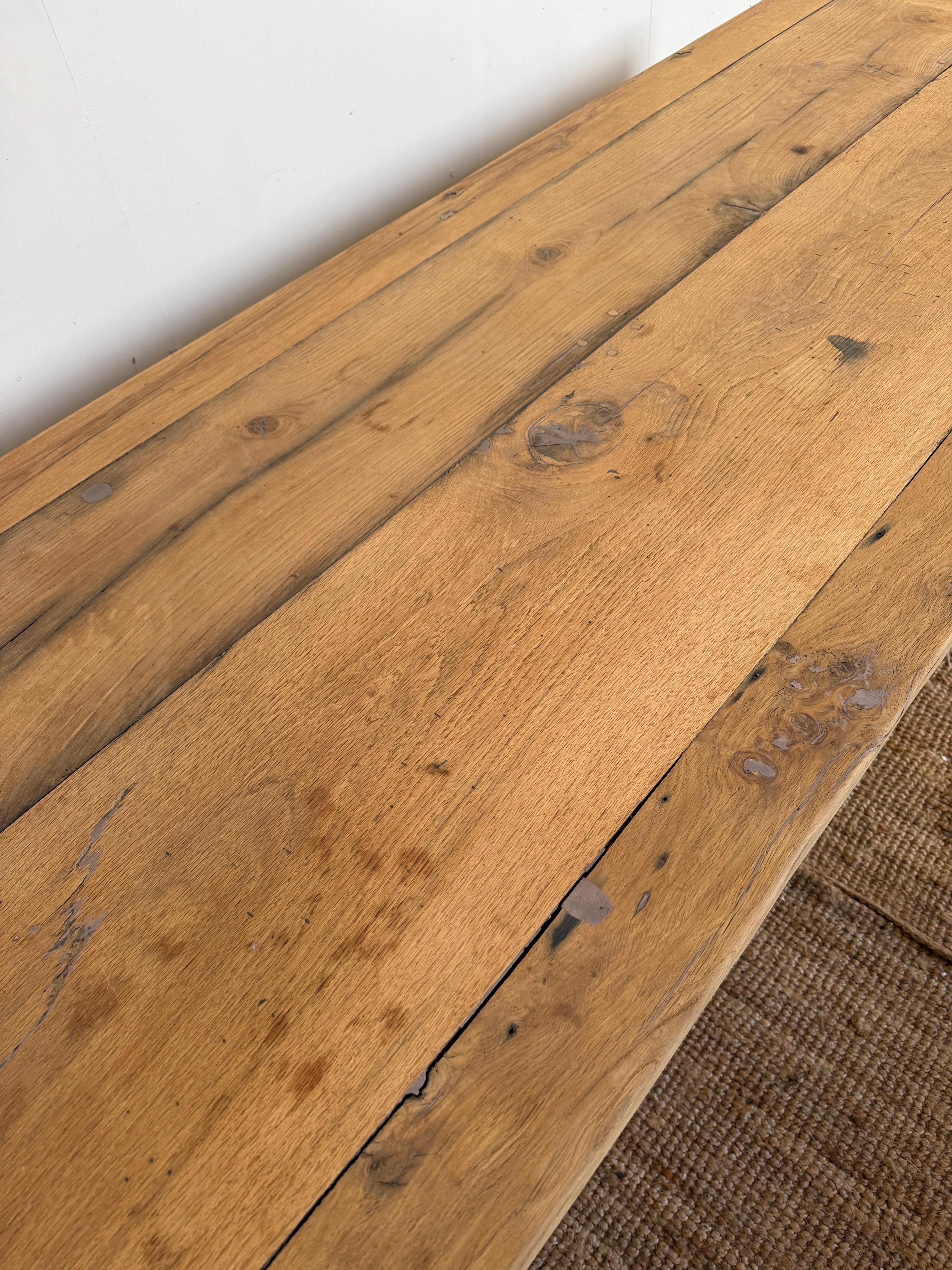 Bleached oak refectory table in the Louis XVI style For Sale 6