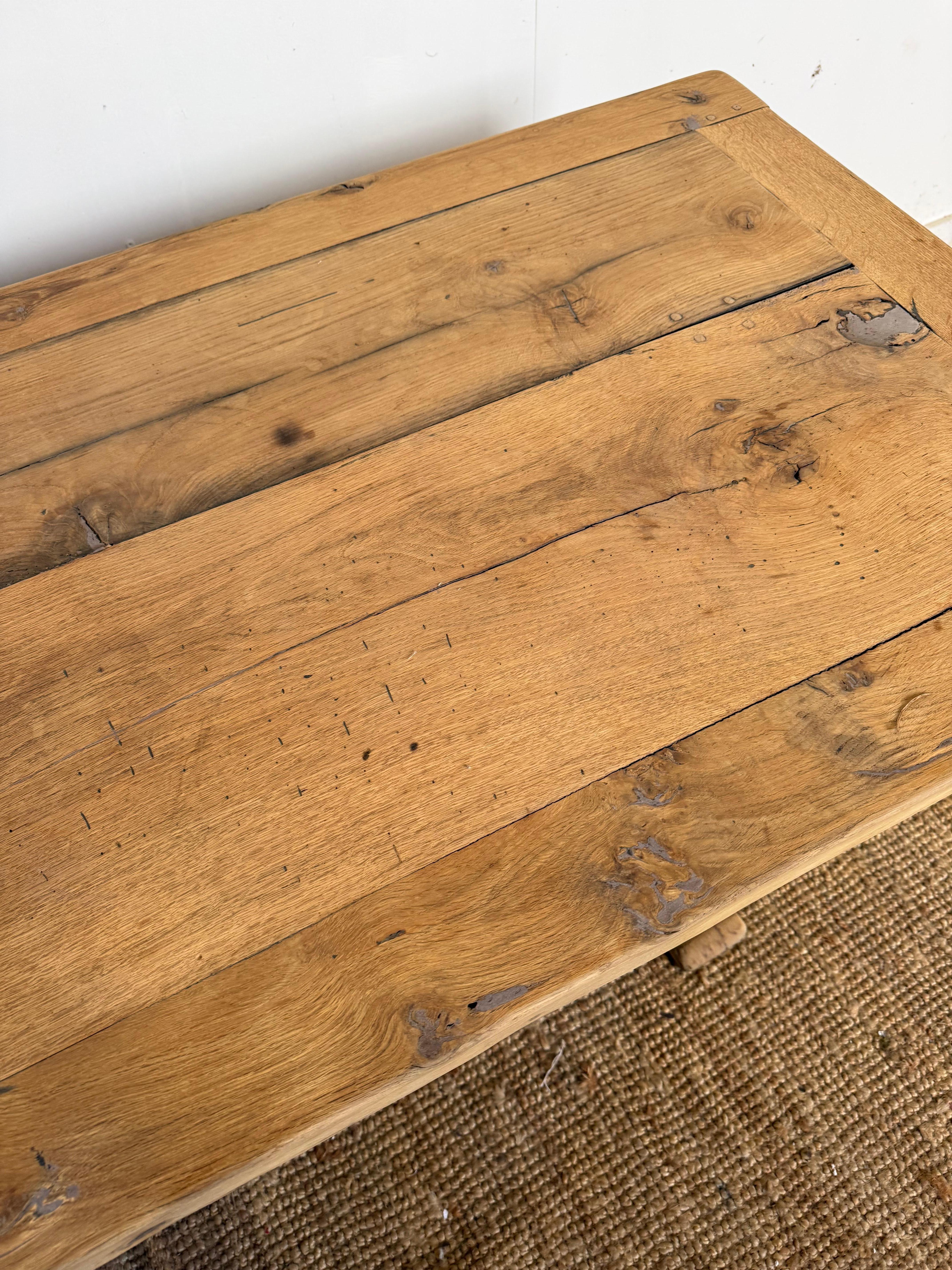 Bleached oak refectory table in the Louis XVI style For Sale 7